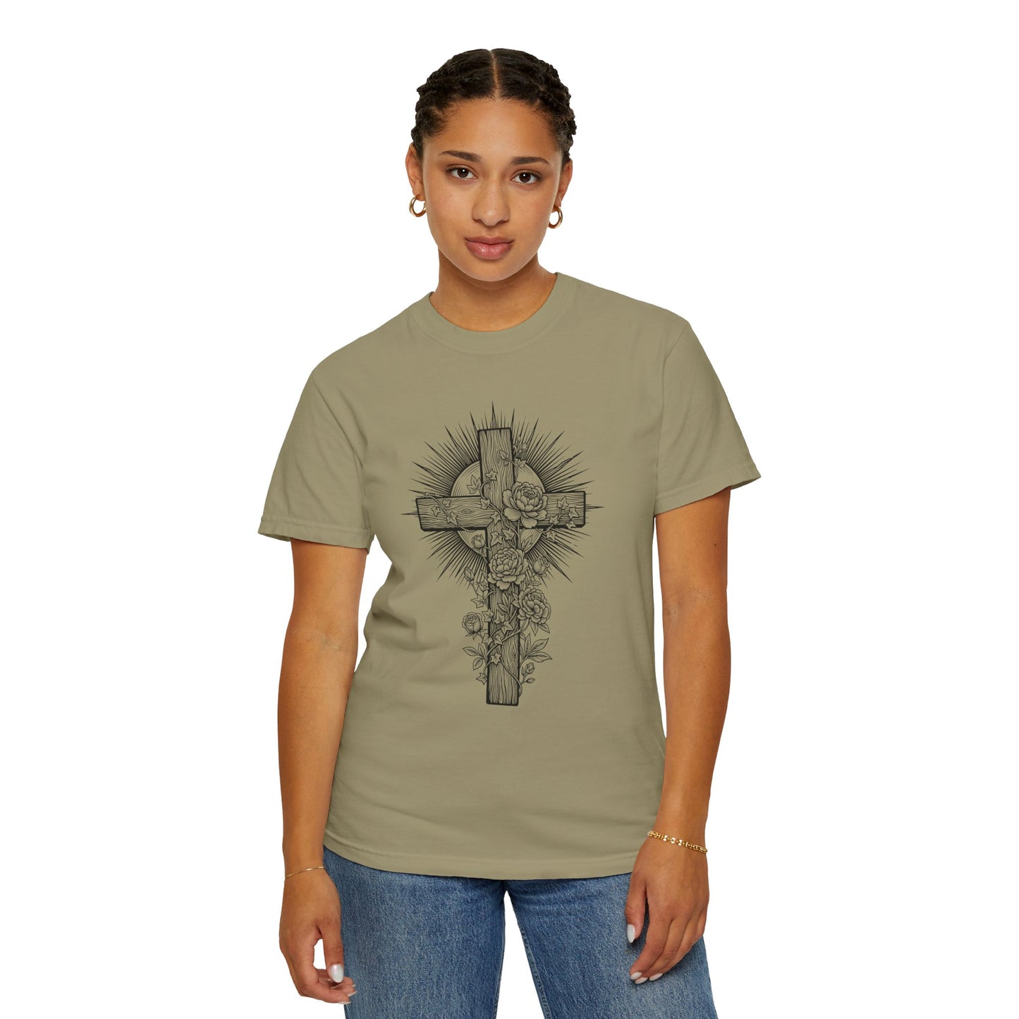 Christian Floral Cross Shirt, Boho Faith T-Shirt, Religious Botanical Tee, Wildflower Jesus Shirt, Easter Apparel, Christian Gifts
