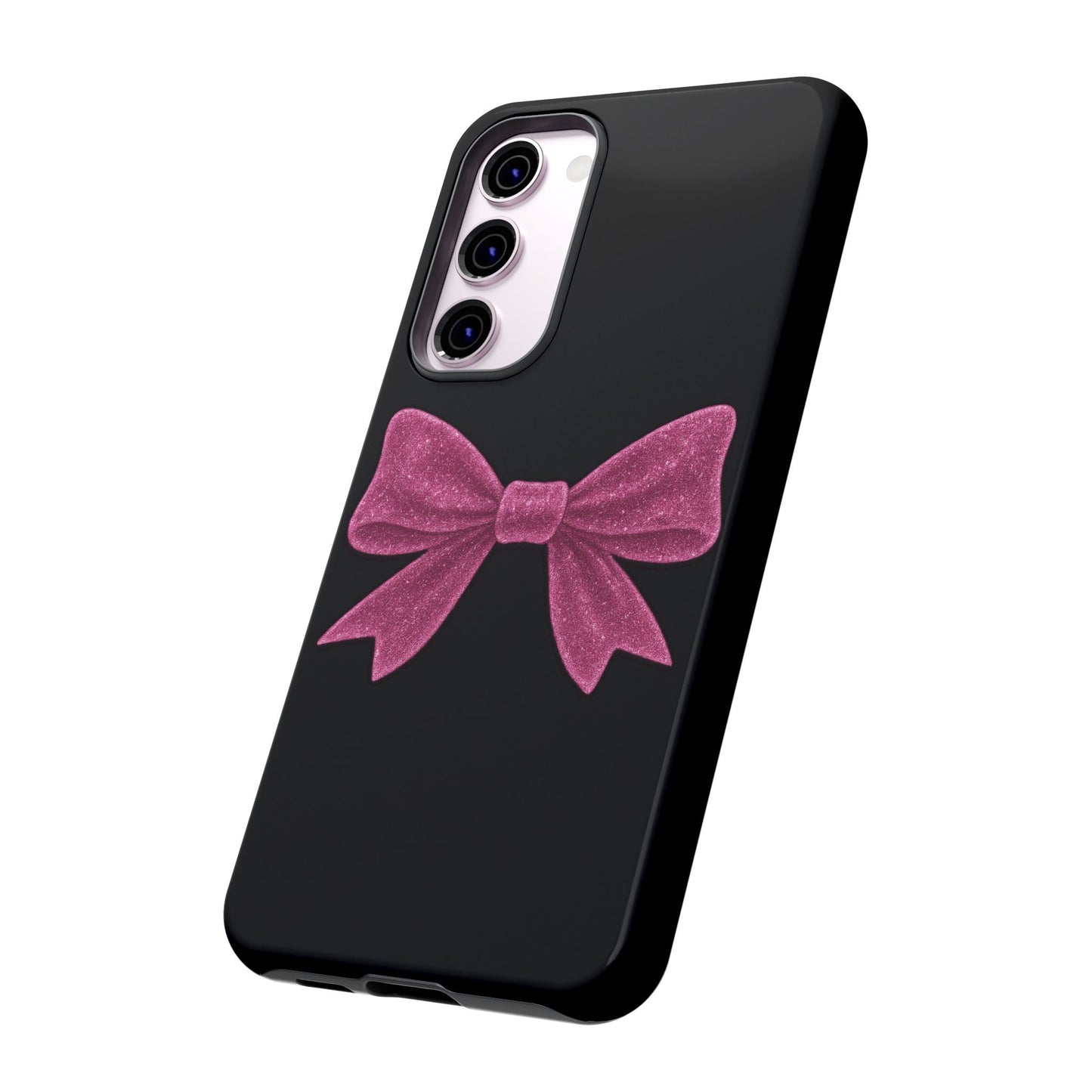 Pink Glitter Bow Samsung Case – Coquette Aesthetic Phone Cover – Girly Glossy Galaxy Case – Cute Soft Girl Tech Accessory – Kawaii Gift Idea