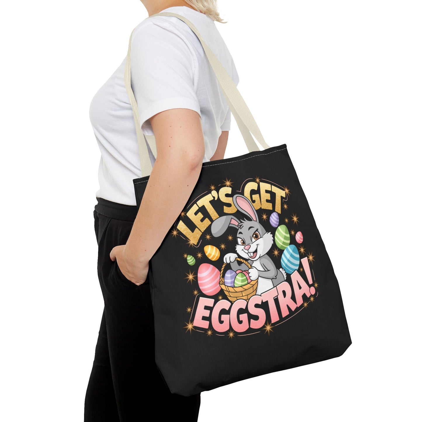Easter Bunny Tote Bag - 'Leg's Get Eggstra'
