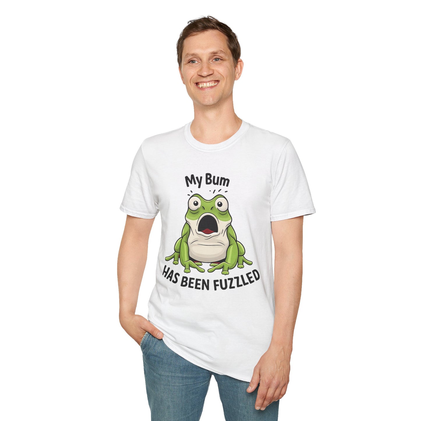 My Bum Has Been Fuzzled Shirt, Bumfuzzled Word Play Tee, Funny Frog T Shirt, Cute Shocked Frog Graphic Tee, Silly Humor Gift