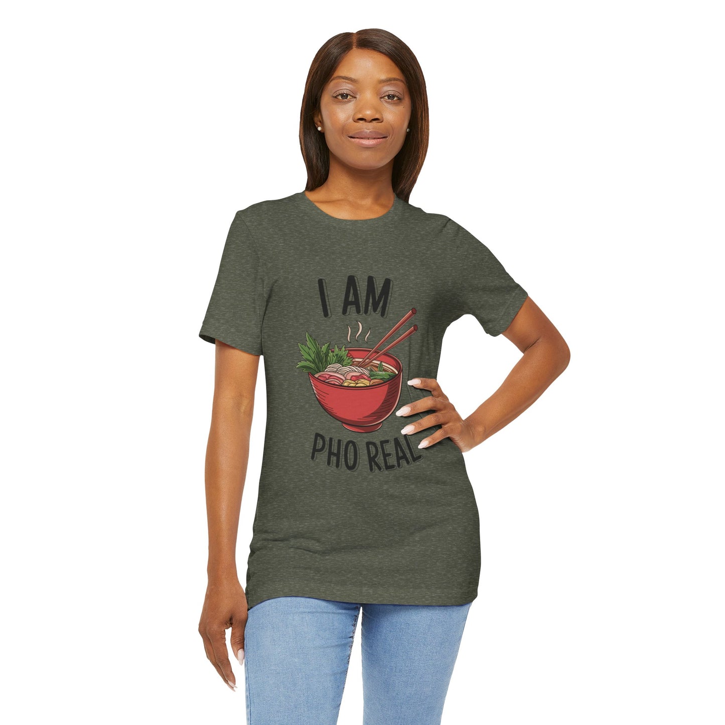 I Am Pho Real T-Shirt | Funny Pho Noodle Bowl Tee, Vietnamese Food Pun Shirt, Ramen & Noodle Lover Gift, Cute Asian Cuisine Graphic Top