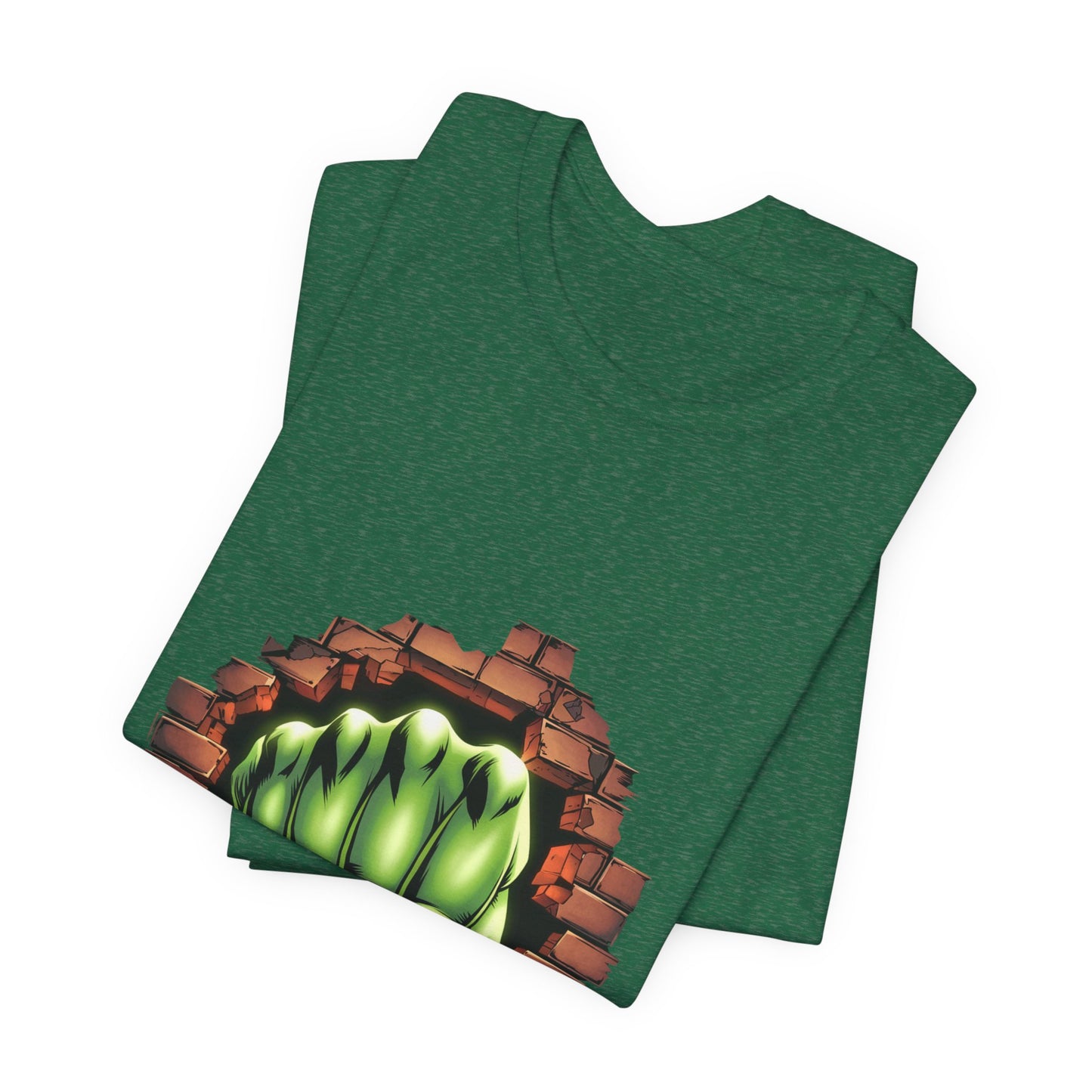 Green Hero Fist Graphic Tee – Superhero Shirt, Comic Pop Art, Gamer Gift, Y2K Dopamine Aesthetic, Funny Nerd Fashion, Unisex T‑shirt
