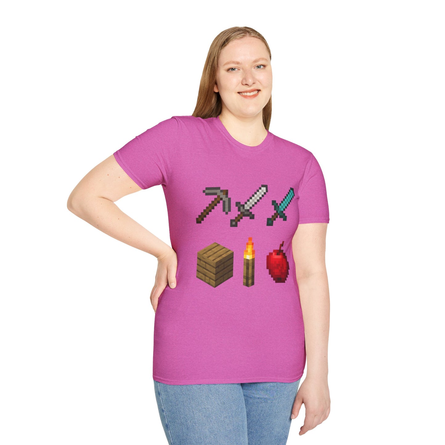 Pixel Tools & Items T-Shirt | Retro Pixel Art Gaming Tee, 8-Bit Gamer Shirt, Pixel Weapons & Supplies Top, Video Game Lover Gift Unisex