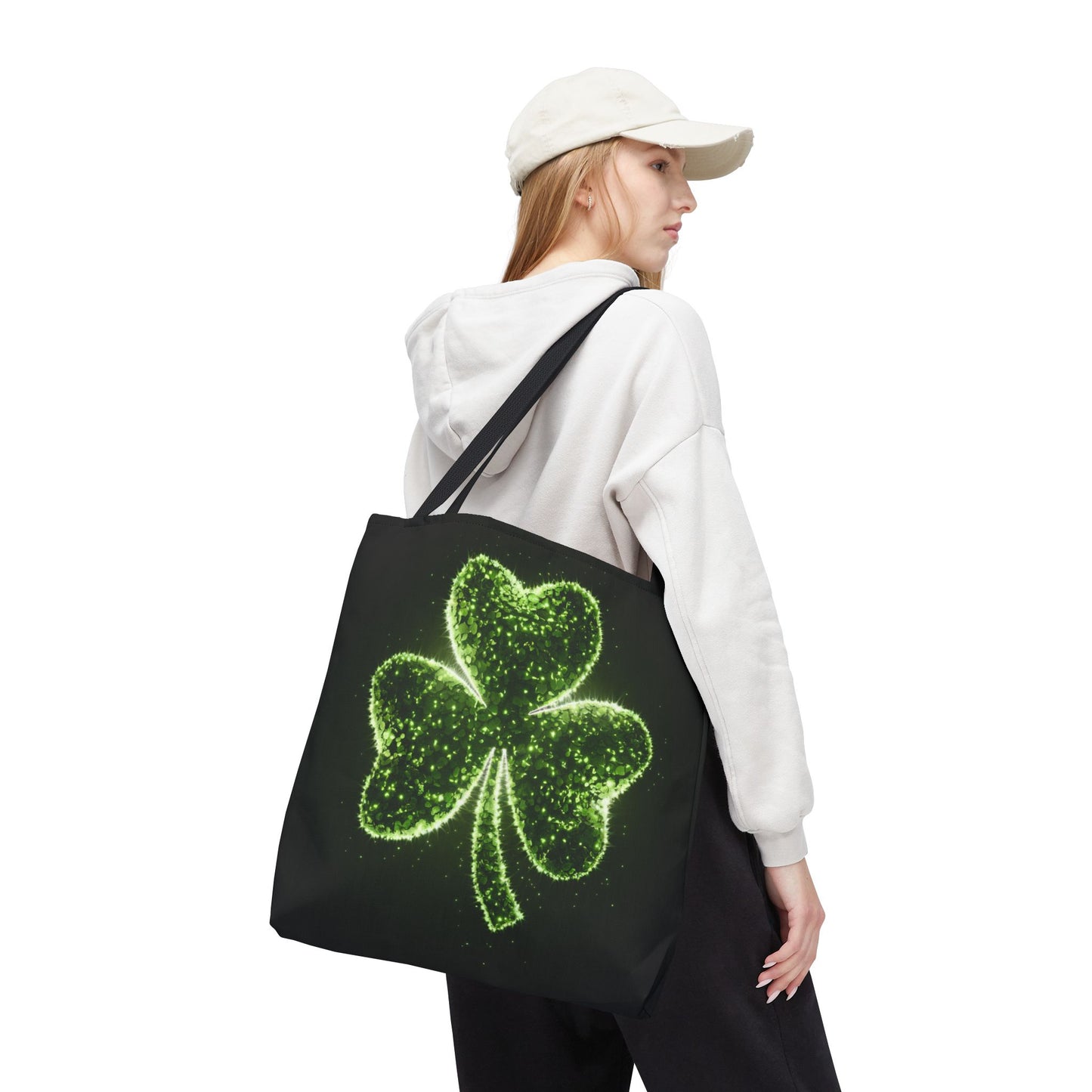Lucky Shamrock Tote Bag, Green Clover Design Eco-Friendly Shoulder Bag For St. Patrick’s Day, Reusable Tote For Everyday Use And Gifts
