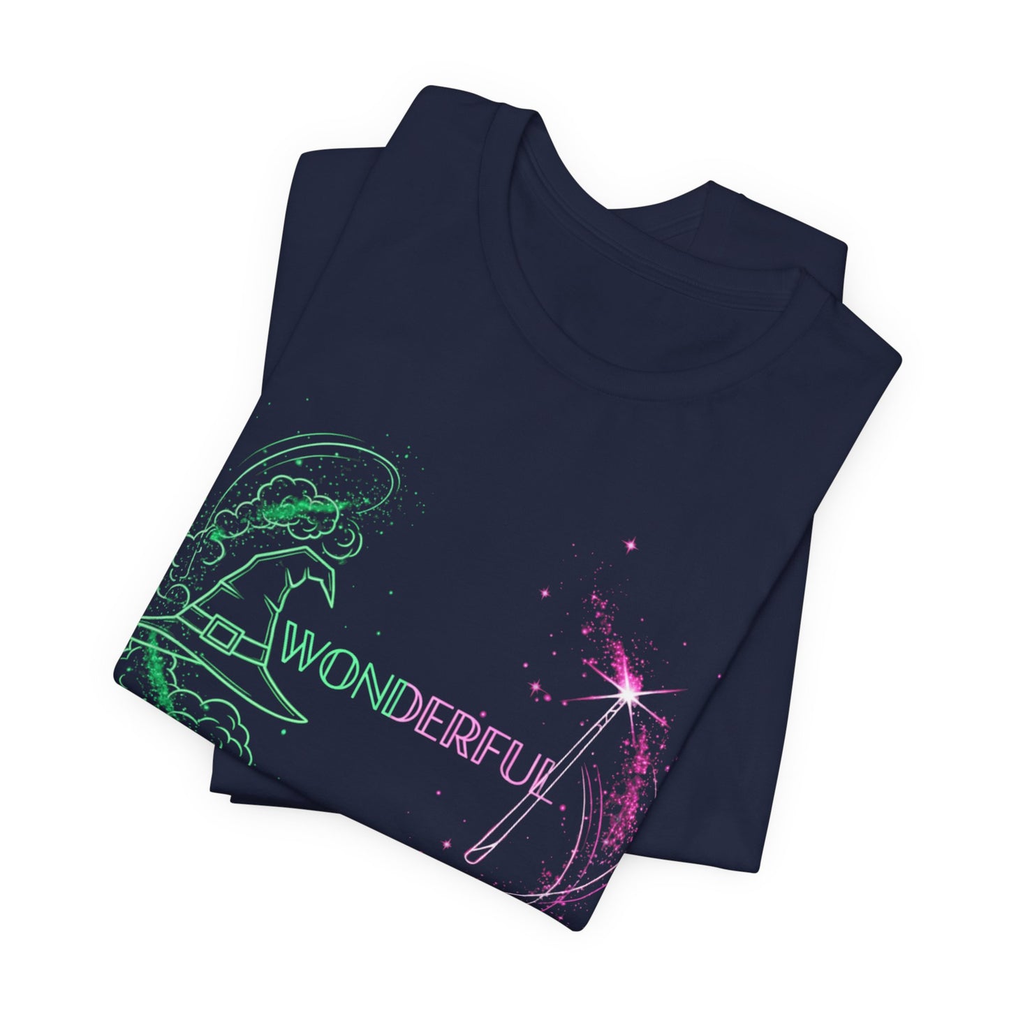 Wonderful Broadway Inspired T-Shirt, Magical Theater Graphic Tee, Green And Pink Sparkle Design, Unisex Gift For Musical Fans And Performers