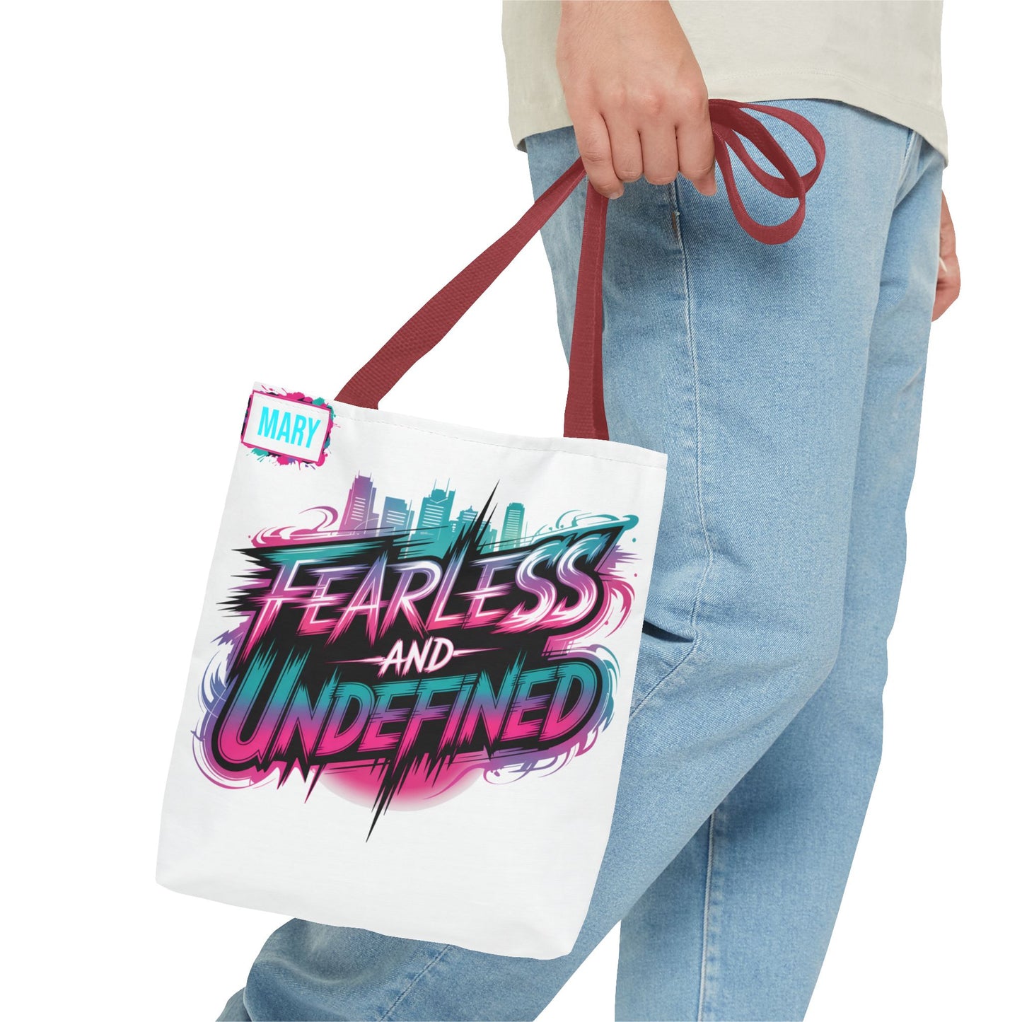 Custom Name Tote Bag | Fearless and Undefined Design | K-Pop Inspired Gift for Fans | Personalized Bold Aesthetic Bag | Trendy Streetwear Tote