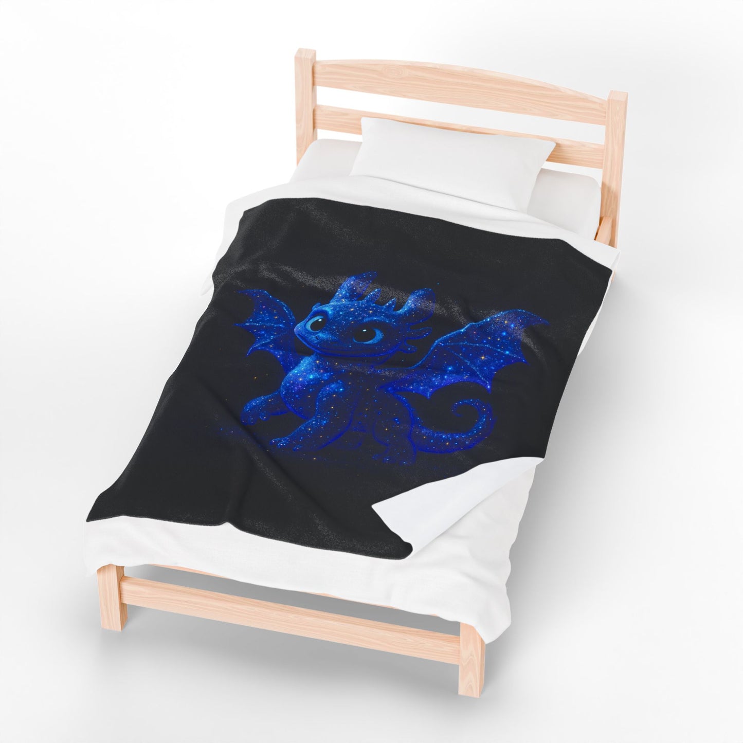 Galaxy Dragon Blanket - Cosmic Blue Fantasy Throw for Kids, Teens & Adults | Soft Plush Bed Decor | Dragon Lover Gift Idea