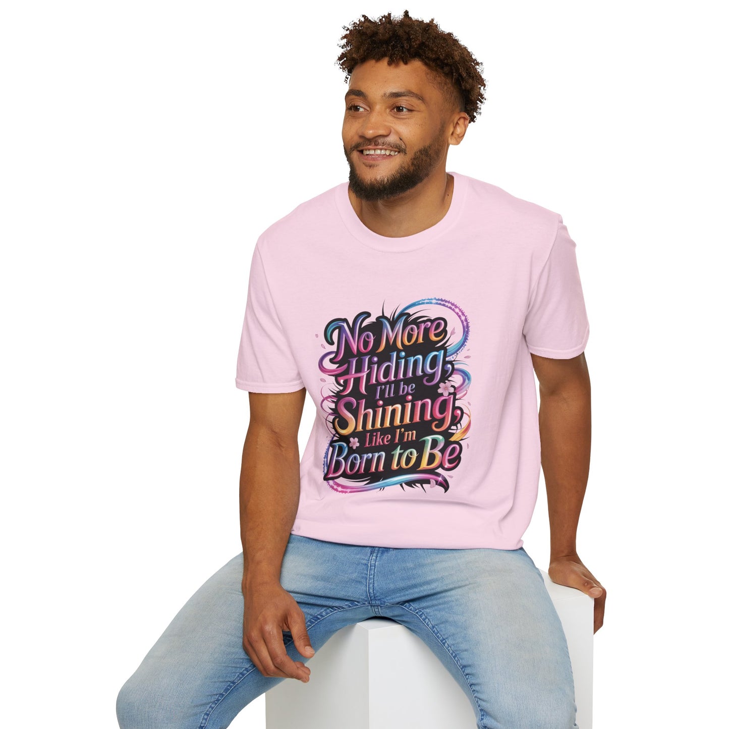 No More Hiding T-Shirt, KPop Anime Inspired Shirt, Motivational Graphic Tee, Shining Born to Be Top, Positive Quote Shirt for Fans and Dreamers