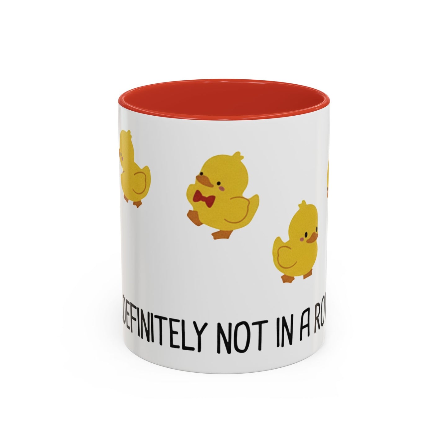Funny Duck Mug, Cute Chick Coffee Cup, “Definitely Not In A Row” Mug, Cute Animal Lover Gift, Humor Tea Cup, Yellow Duck Kitchenware