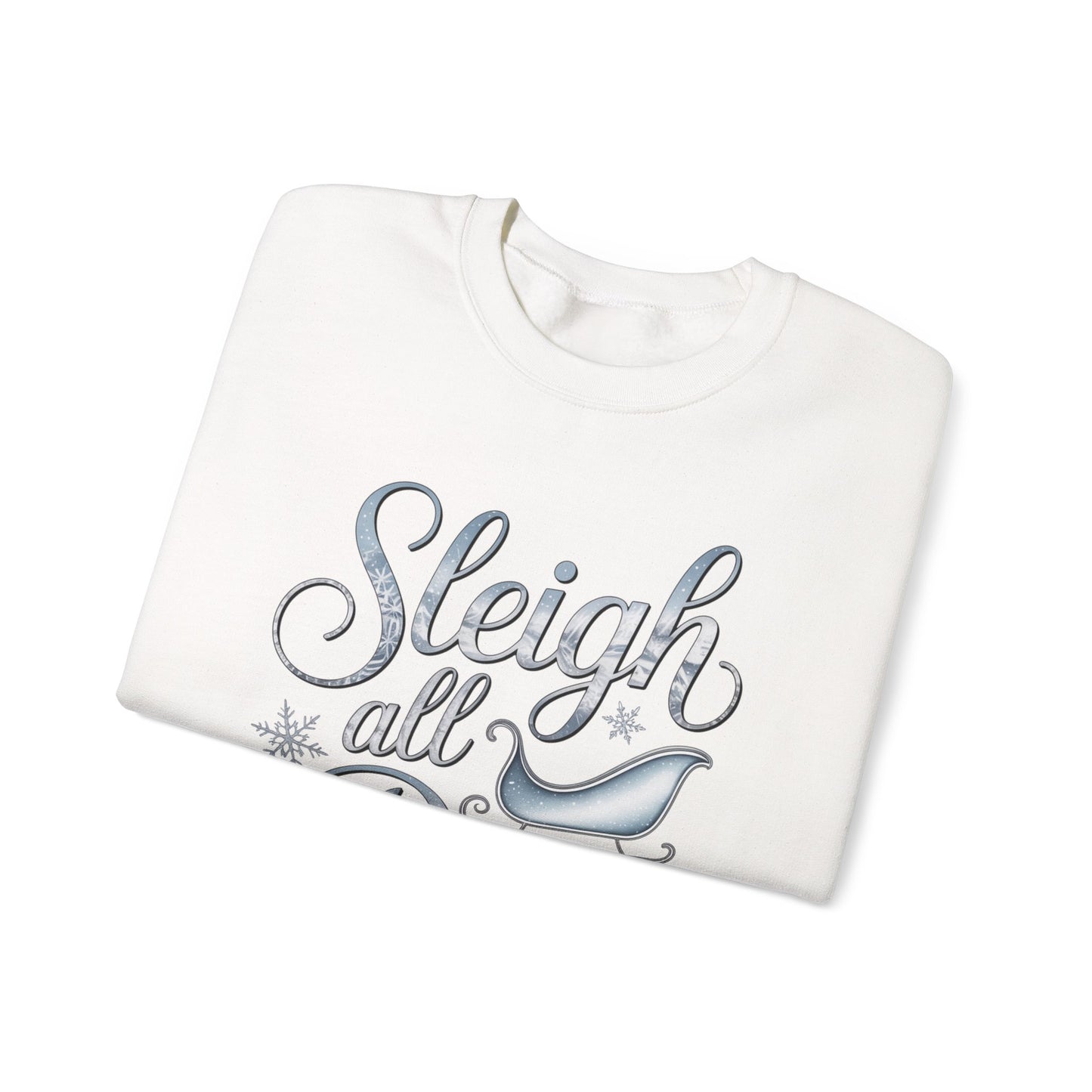 Sleigh All Day Christmas Sweatshirt, Funny Holiday Sweater, Cozy Unisex Crewneck, Cute Festive Winter Gift For Friends And Family