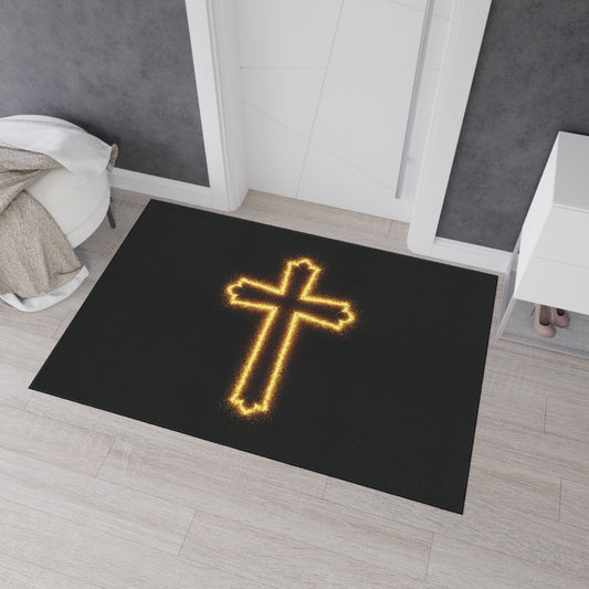 Floor Mat with Glowing Cross Design