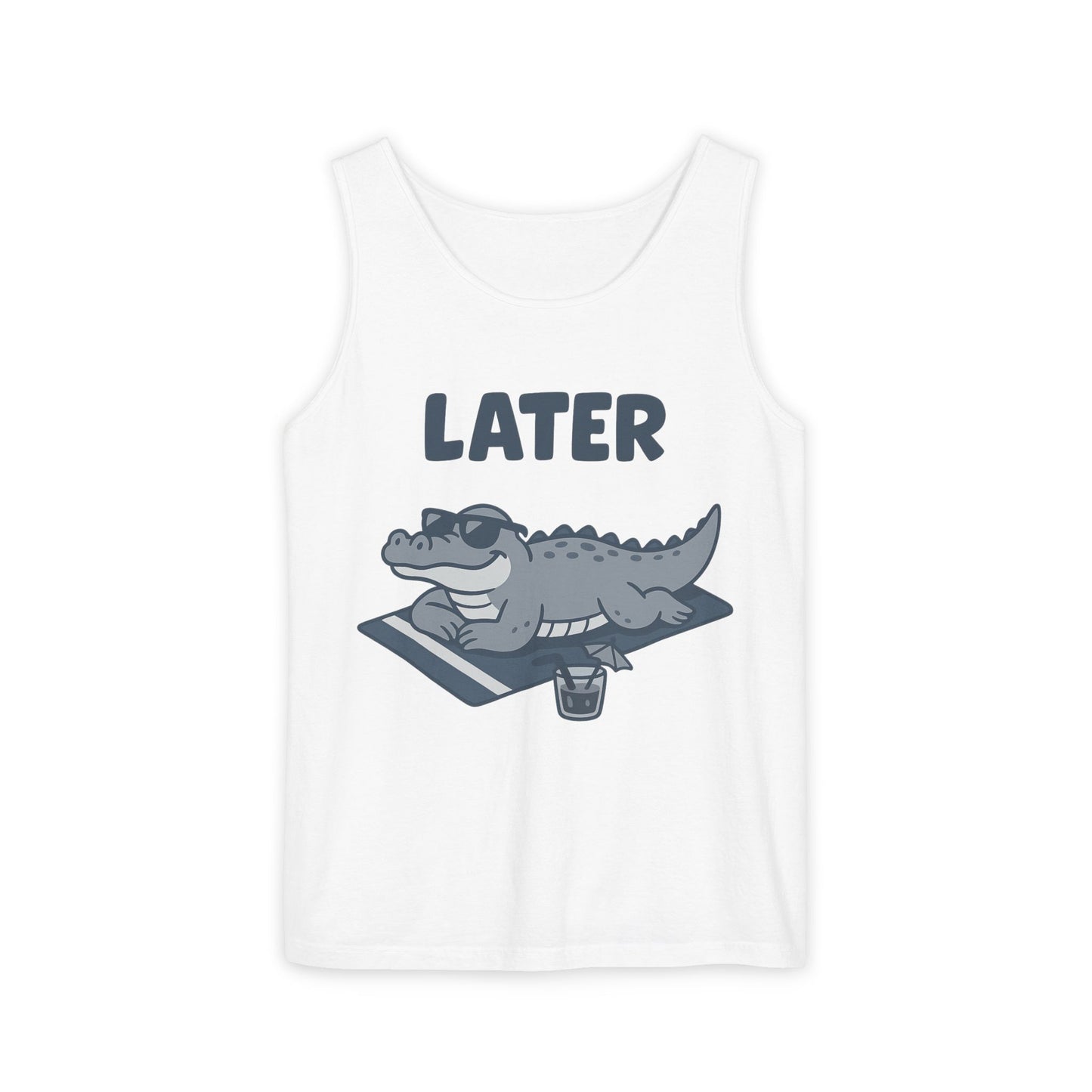 Funny Crocodile Tank Top - ‘Later Gator’ Cute Graphic Croc Tee, Summer Vest, Beach Gift, Sarcastic Animal Humor, Festival and Everyday Wear