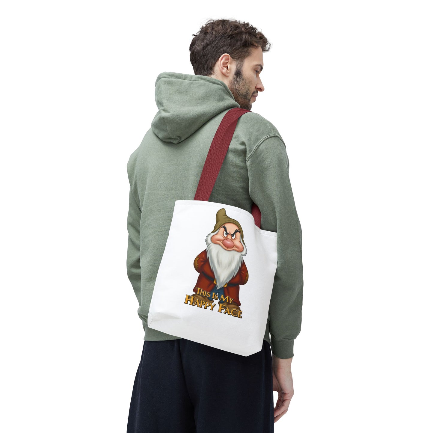 Grumpy Dwarf Tote Bag - "This Is My Happy Face"