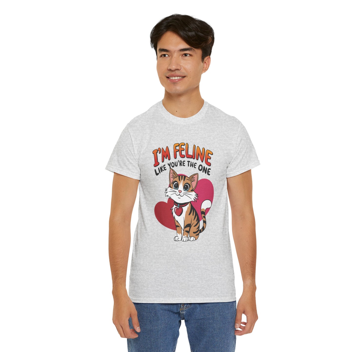 I’m Feline Like You’re The One Shirt, Cute Cat Valentine Tee, Funny Cat Love Graphic TShirt, Romantic Gift For Her Him, Cat Pun Shirt