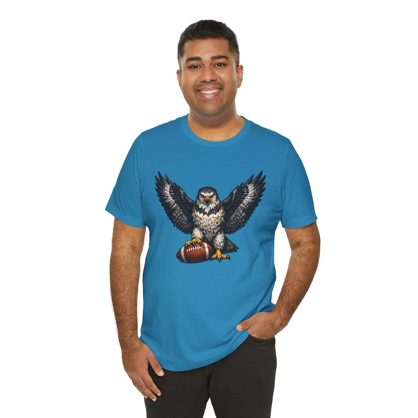 Hawk Football Shirt, Hawk Holding Football T Shirt, Hawk Mascot Tee, Football Bird Of Prey Shirt, Game Day Sports Tee, Hawk Fan Gift