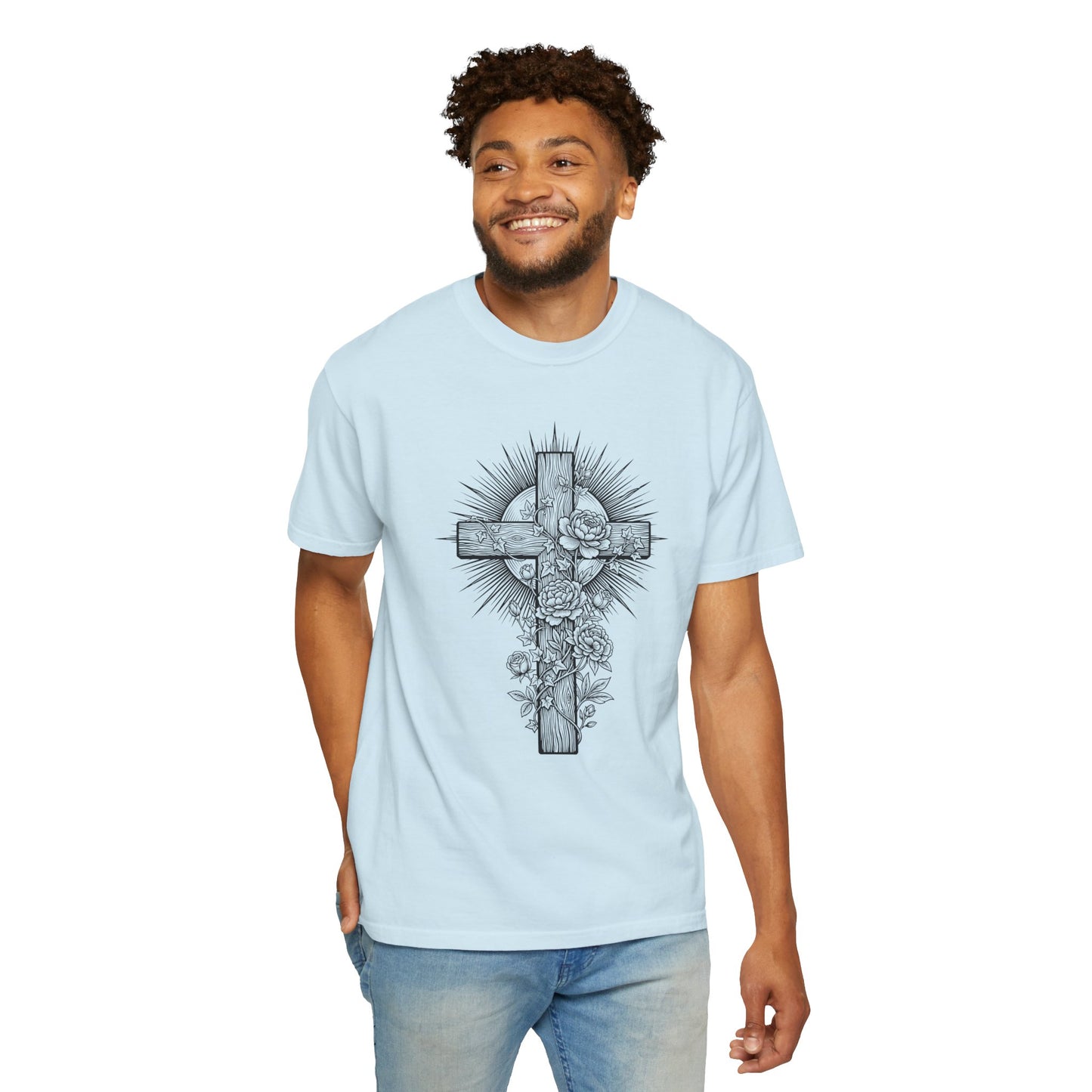 Christian Floral Cross Shirt, Boho Faith T-Shirt, Religious Botanical Tee, Wildflower Jesus Shirt, Easter Apparel, Christian Gifts