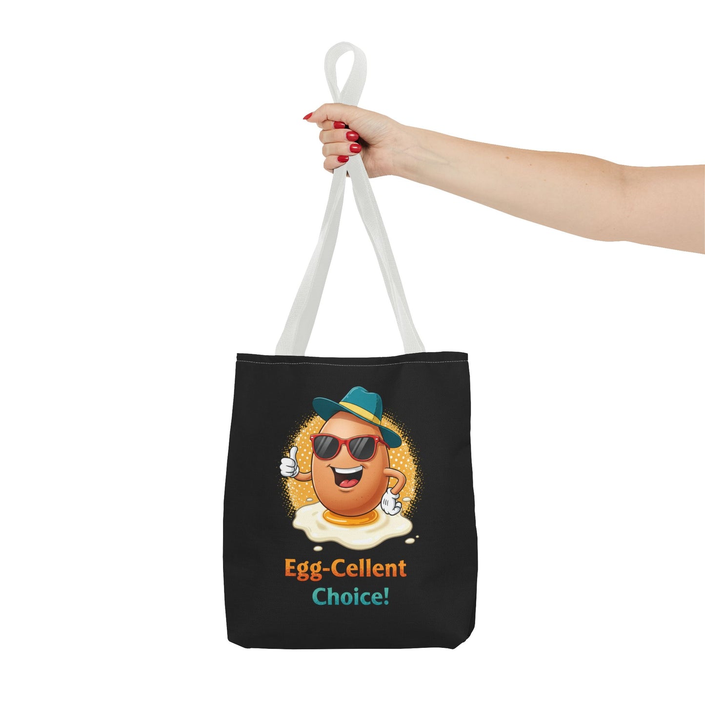 Tote Bag: Egg-Cellent Choice Thumbs Up Pun Design