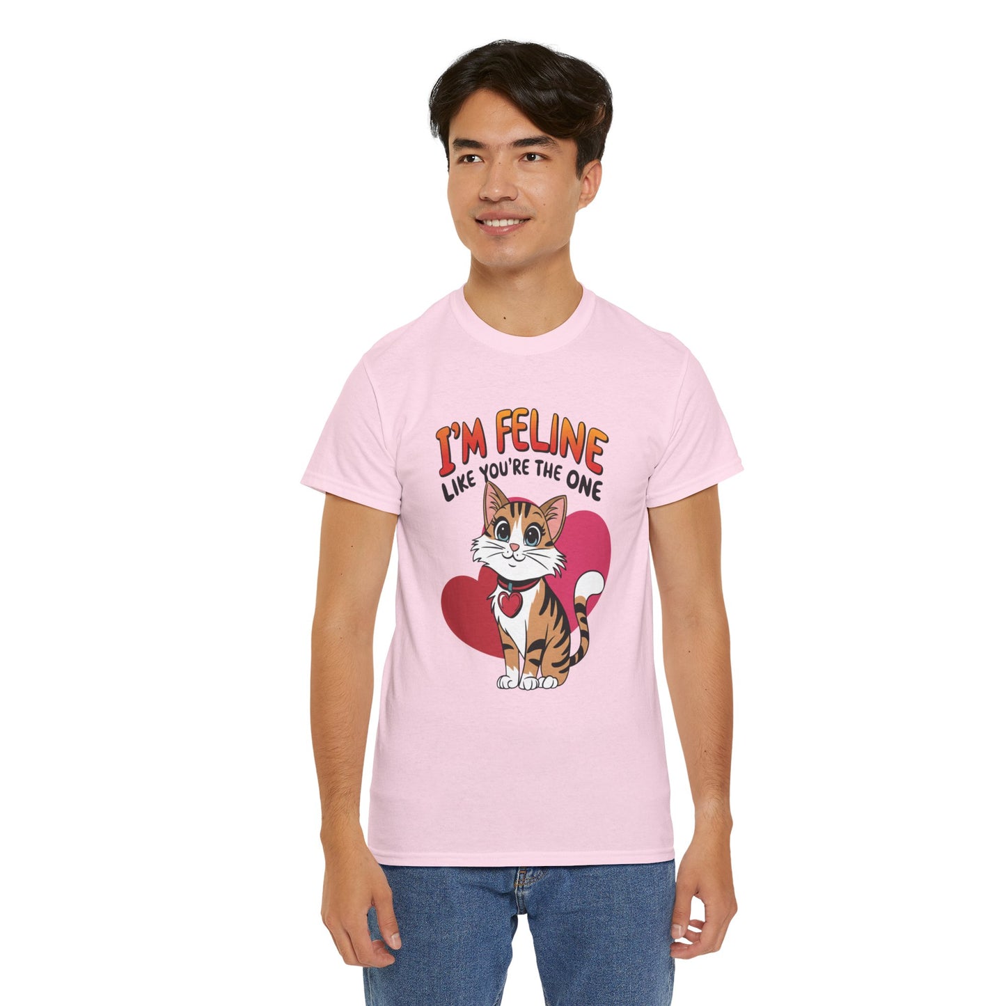 I’m Feline Like You’re The One Shirt, Cute Cat Valentine Tee, Funny Cat Love Graphic TShirt, Romantic Gift For Her Him, Cat Pun Shirt