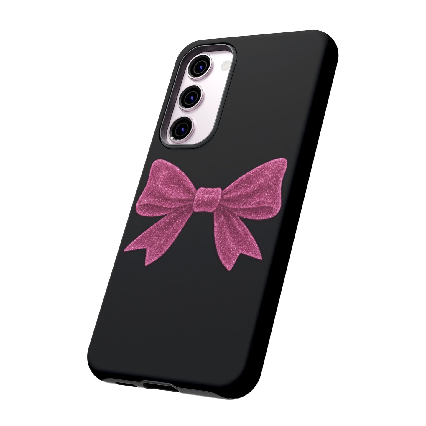 Pink Glitter Bow Samsung Case – Coquette Aesthetic Phone Cover – Girly Glossy Galaxy Case – Cute Soft Girl Tech Accessory – Kawaii Gift Idea