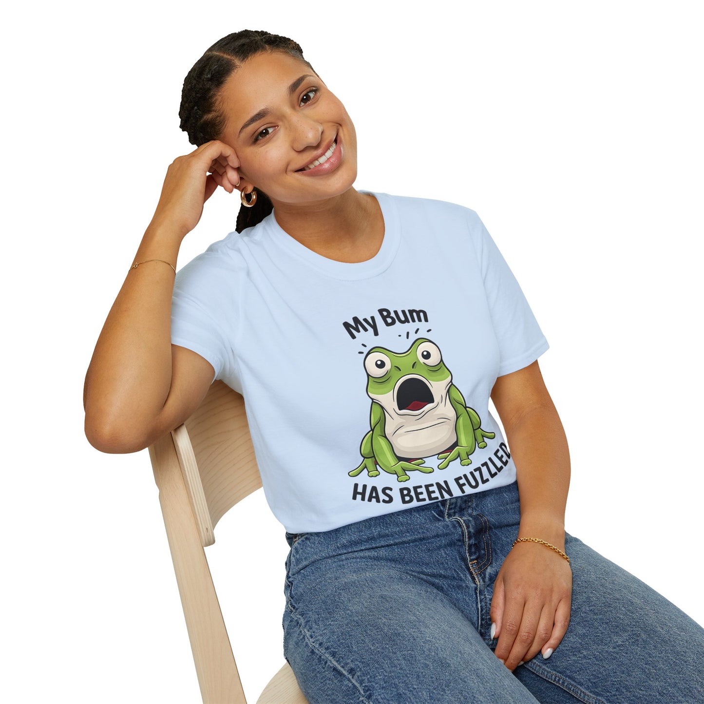 My Bum Has Been Fuzzled Shirt, Bumfuzzled Word Play Tee, Funny Frog T Shirt, Cute Shocked Frog Graphic Tee, Silly Humor Gift