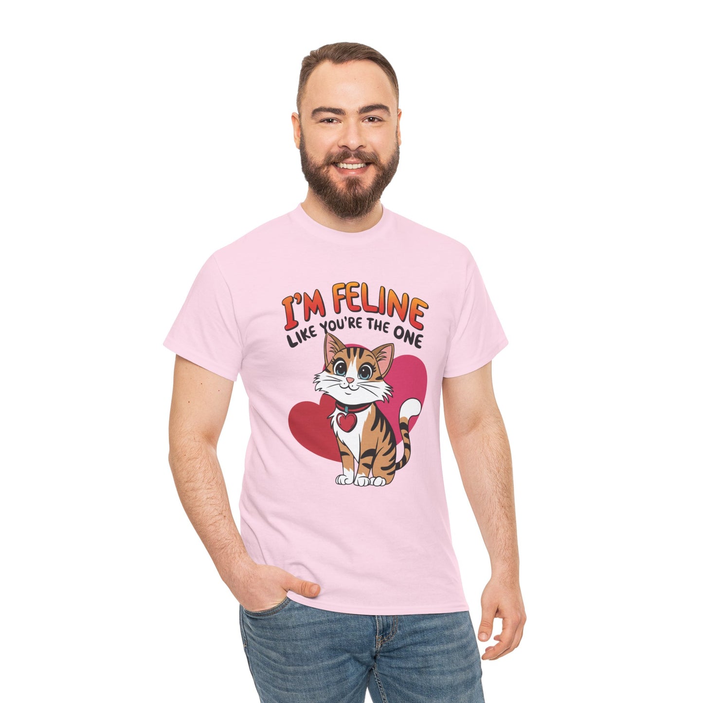 I’m Feline Like You’re The One Shirt, Cute Cat Valentine Tee, Funny Cat Love Graphic TShirt, Romantic Gift For Her Him, Cat Pun Shirt