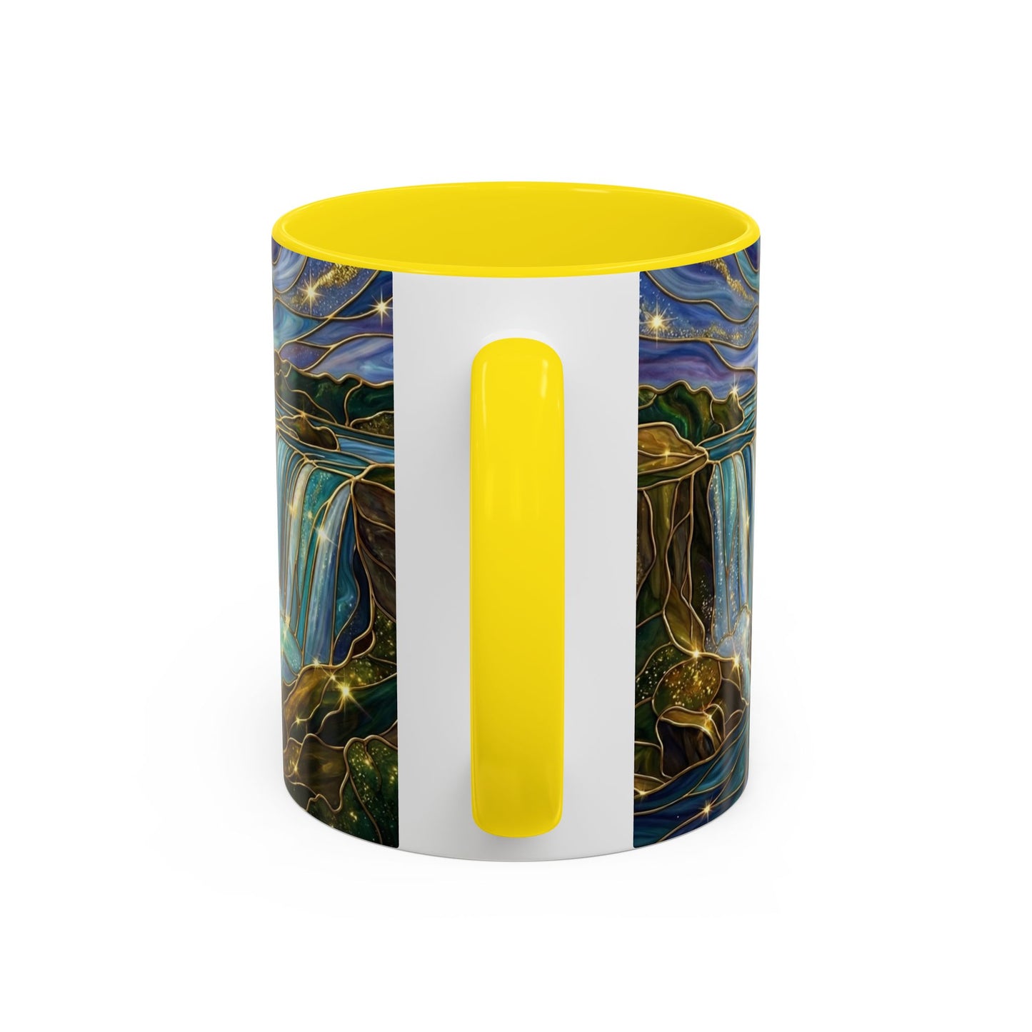 Faux Stained Glass Niagara Falls Mug, Waterfall Coffee Cup, Canada Souvenir Gift, Upstate New York Travel Memento, Nature Lover Tea Cup