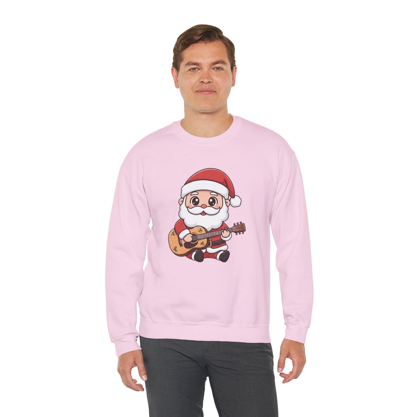 Cute Santa Guitar Sweatshirt | Christmas Music Lover Sweater | Holiday Crewneck | Funny Santa Musician Shirt | Cozy Xmas Gift for Him or Her