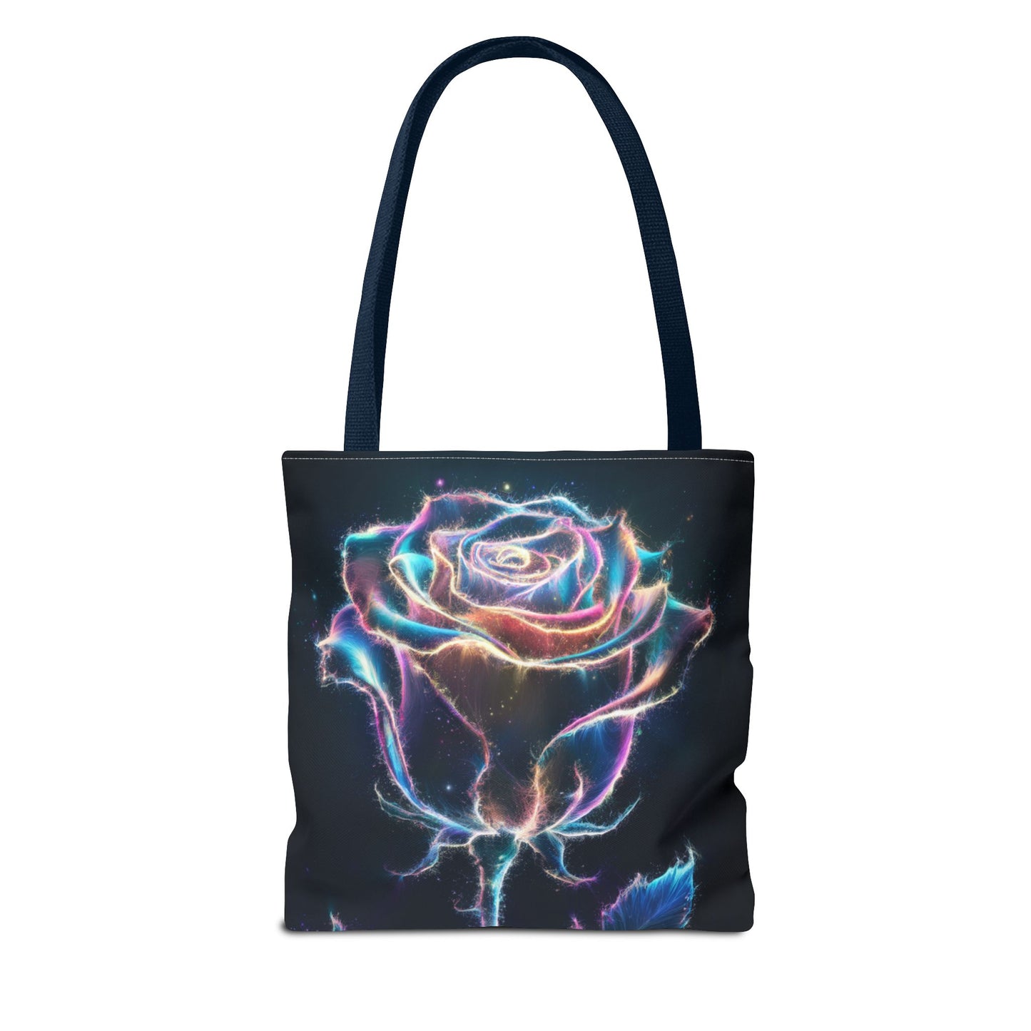 Neon Rose Tote Bag • Electric Floral Art Tote • Neon Glow Rose Canvas Carry-All • Vibrant Statement Floral Tote • Gift for Art Lovers