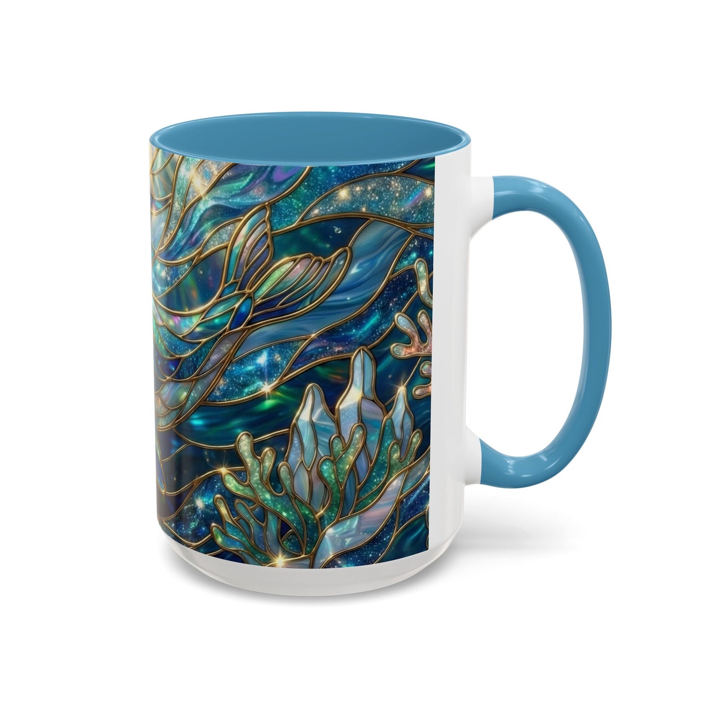 Seal Coffee Mug, Stained Glass Seal Mug, Cute Ocean Animal Art Mug, Marine Life Gift, Unique Ceramic Coffee Cup, 11oz 15oz Wildlife Mug