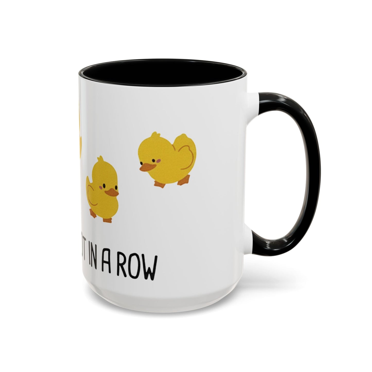Funny Duck Mug, Cute Chick Coffee Cup, “Definitely Not In A Row” Mug, Cute Animal Lover Gift, Humor Tea Cup, Yellow Duck Kitchenware