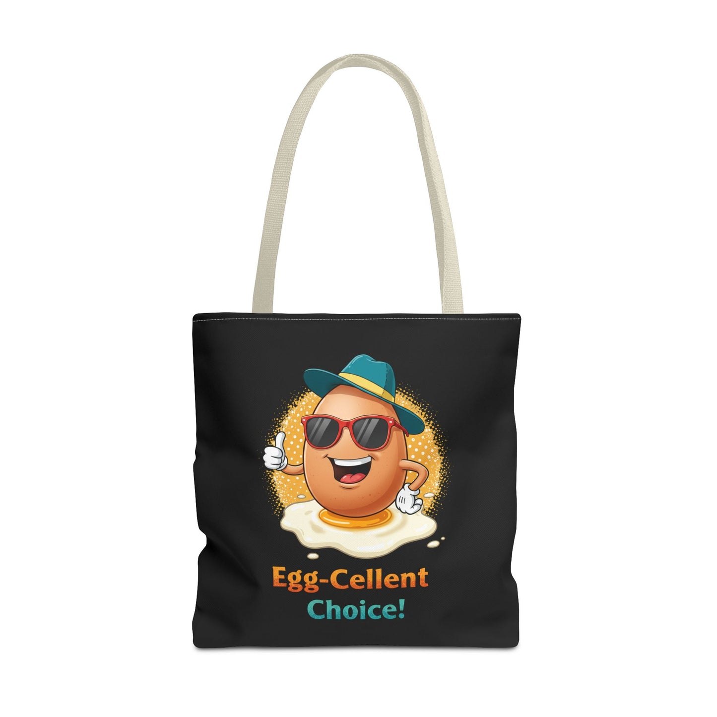 Tote Bag: Egg-Cellent Choice Thumbs Up Pun Design