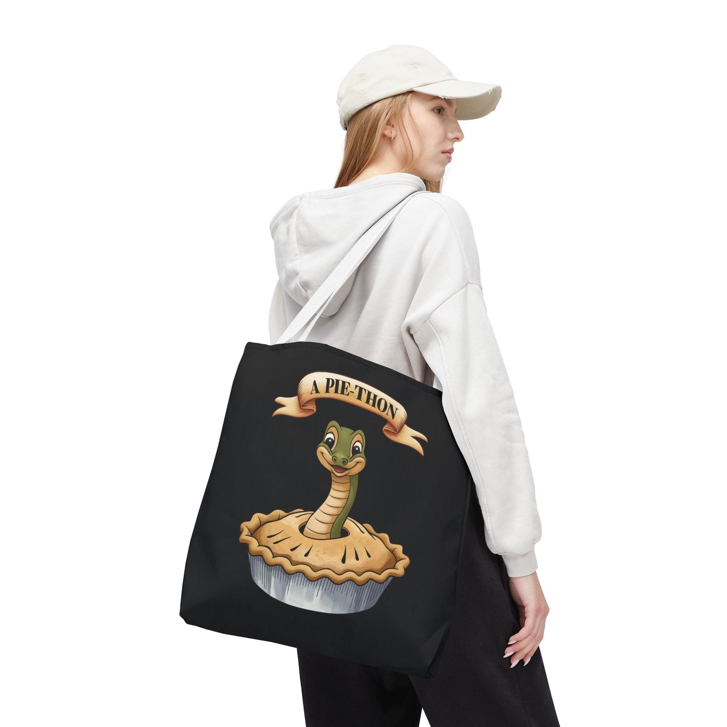 Funny Tote Bag with Snake Joke - Pie-Thon