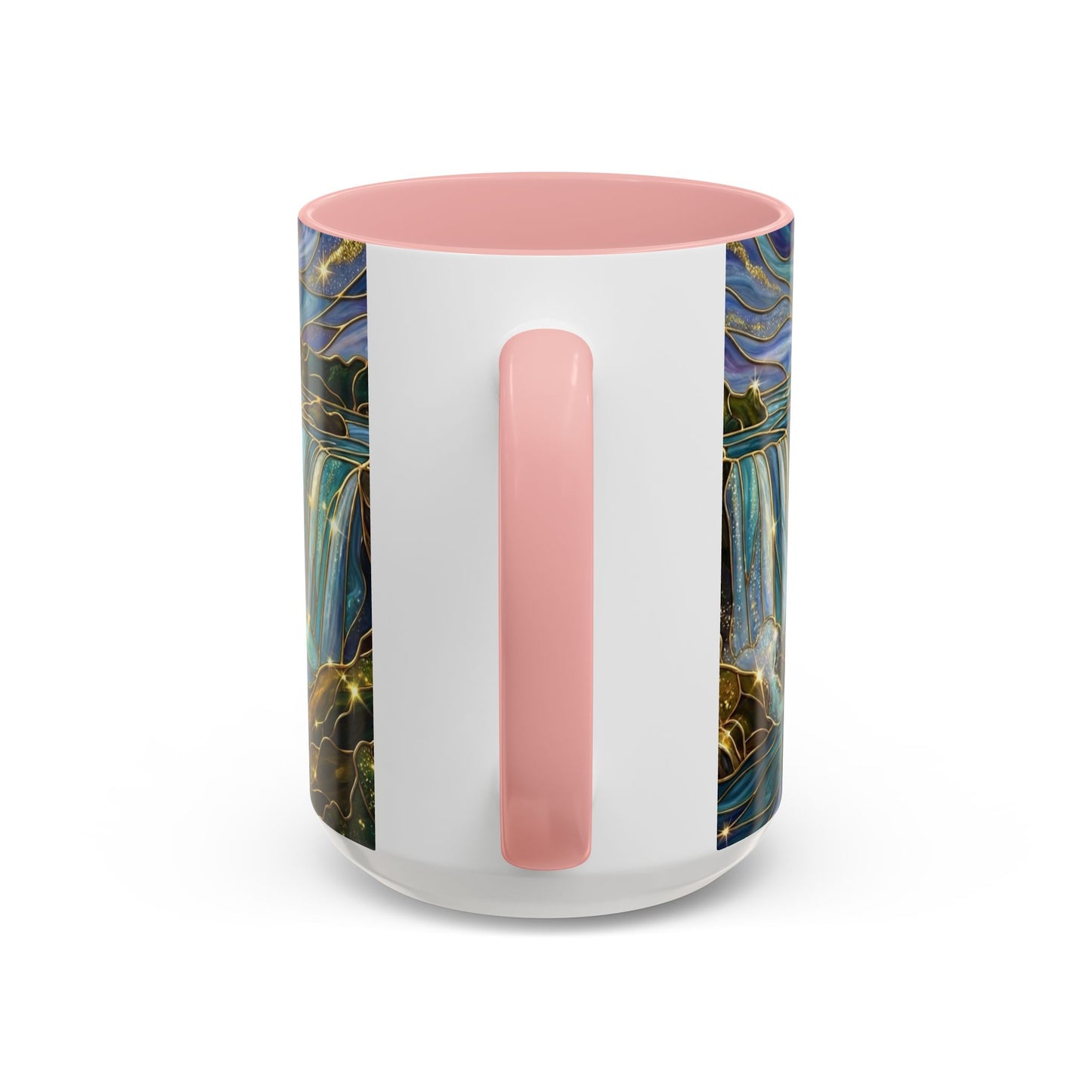 Faux Stained Glass Niagara Falls Mug, Waterfall Coffee Cup, Canada Souvenir Gift, Upstate New York Travel Memento, Nature Lover Tea Cup