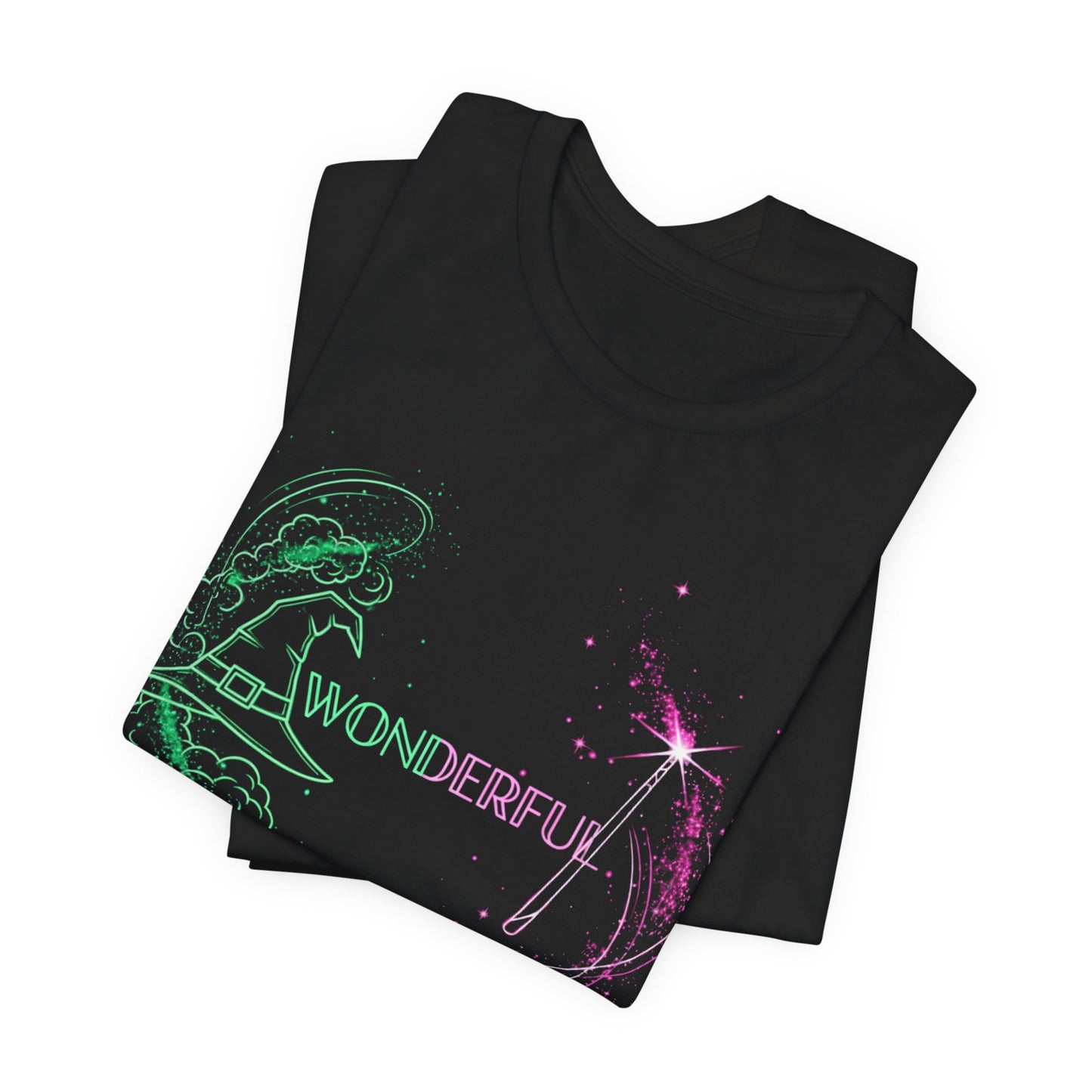Wonderful Broadway Inspired T-Shirt, Magical Theater Graphic Tee, Green And Pink Sparkle Design, Unisex Gift For Musical Fans And Performers
