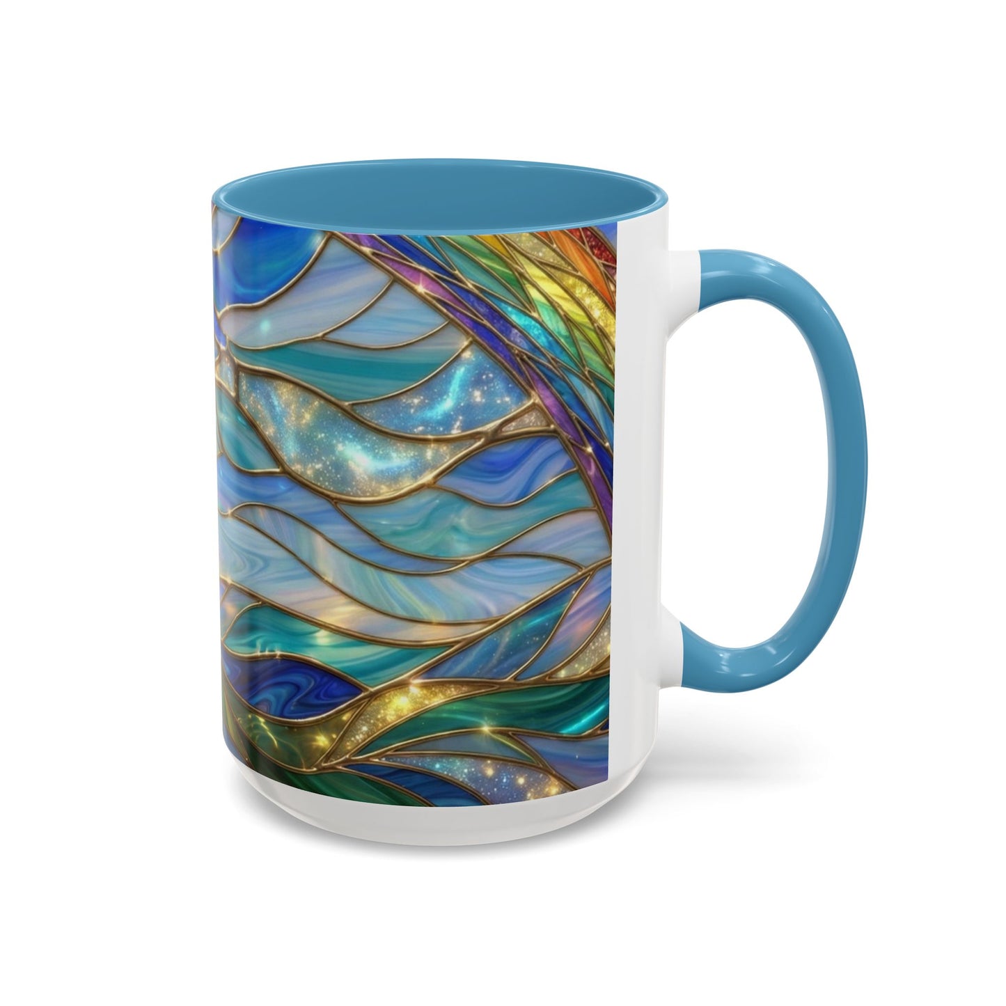 Stained Glass Rainbow Mug, Pot Of Gold Coffee Cup, St Patricks Day Gift, Magical Fantasy Tea Cup, Lucky Irish Leprechaun, Colorful Art