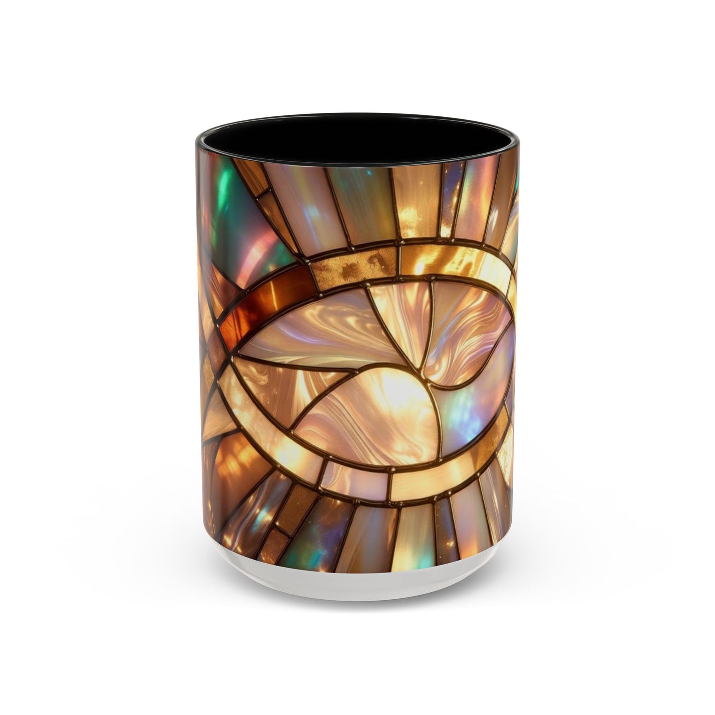 Stained Glass Ichthys Mug, Jesus Fish Christian Coffee Cup, Religious Art Mug, Faith Gift For Women, Inspirational Stained Glass Christian Symbol Design
