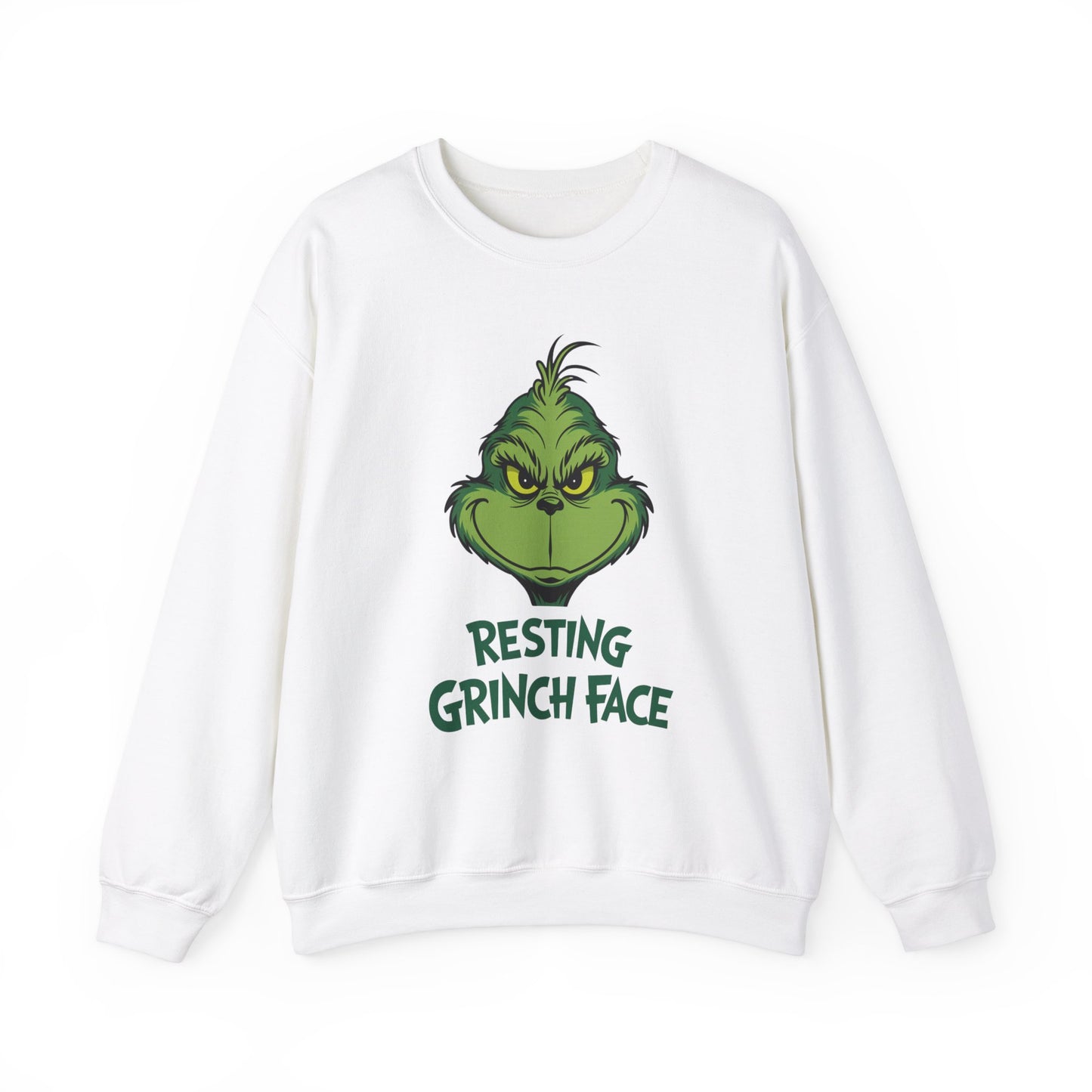 Resting Grinch Face Christmas Sweatshirt, Funny Holiday Sweater, Cozy Unisex Crewneck, Festive Grumpy Christmas Gift For Him Or Her