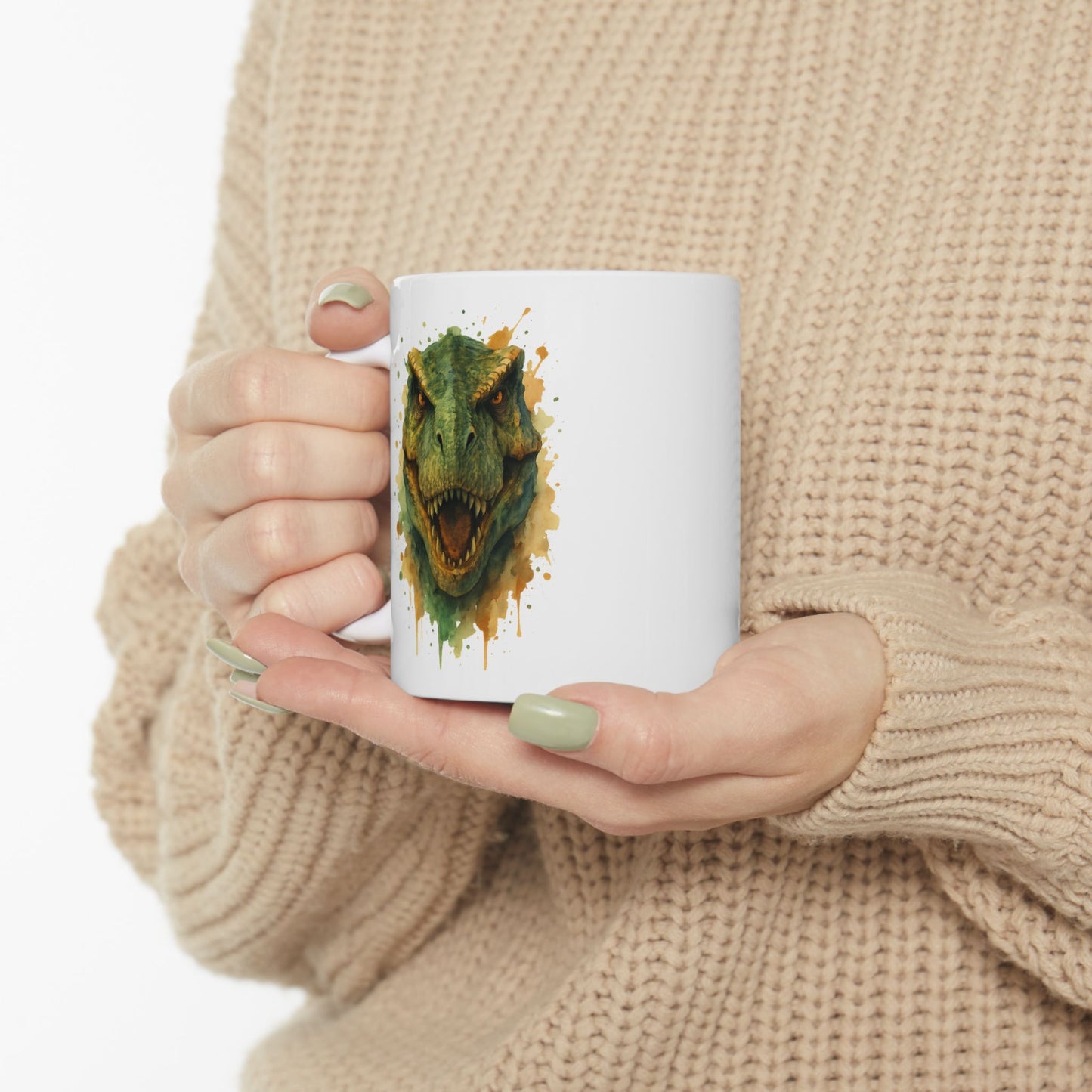 T-Rex Dinosaur Mug – Roaring T‑Rex Coffee Cup 11oz & 15oz | Jurassic Gift for Dino Lovers | Scary Dinosaur Kitchen Decor Mug