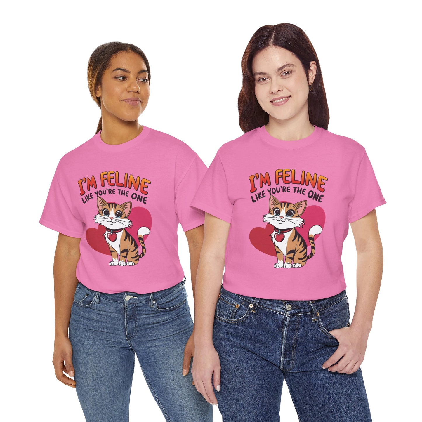 I’m Feline Like You’re The One Shirt, Cute Cat Valentine Tee, Funny Cat Love Graphic TShirt, Romantic Gift For Her Him, Cat Pun Shirt
