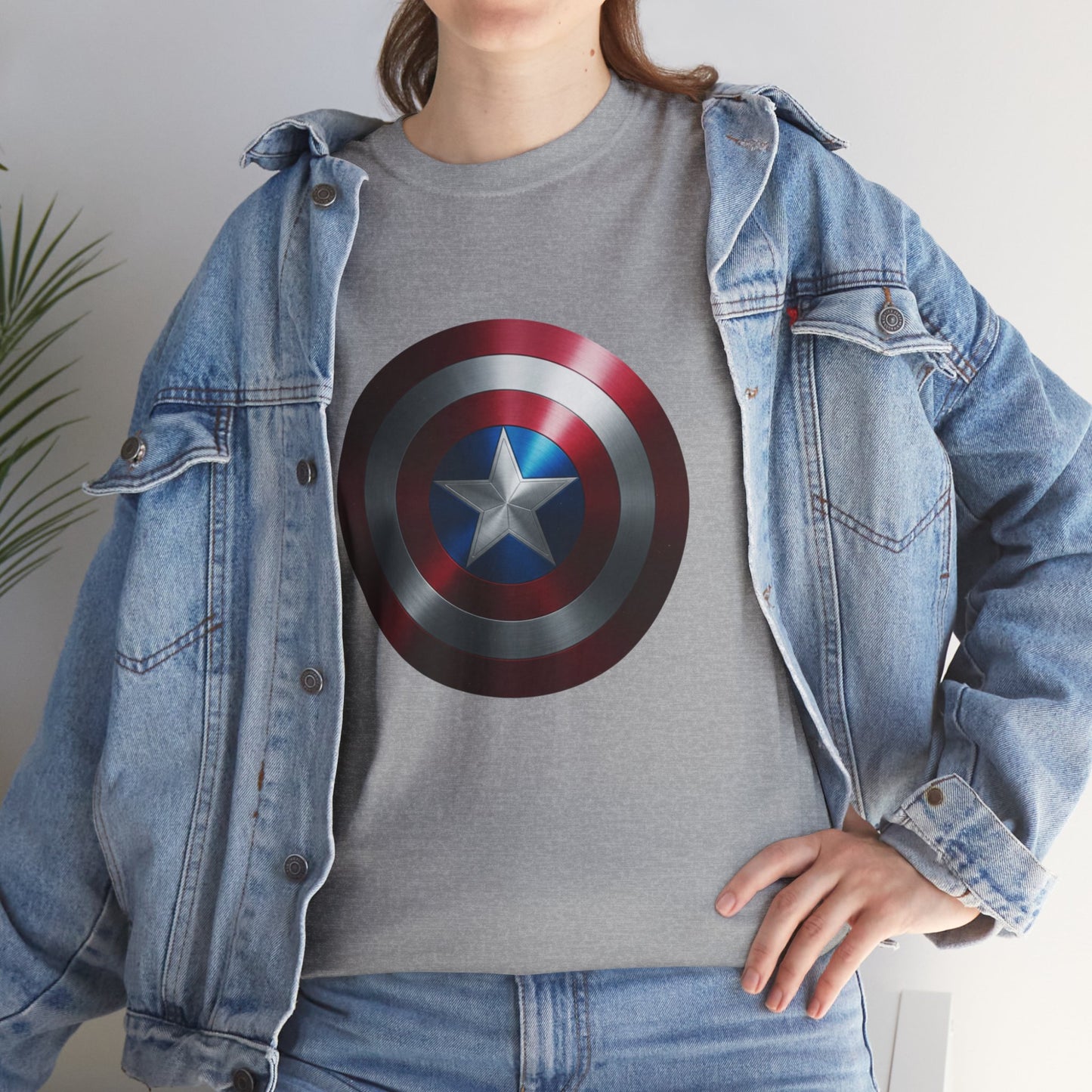 Patriotic Hero Shield Shirt – Star Emblem Graphic Tee – Super Soldier Gift – Comic Inspired Unisex Shirt – Cosplay Convention Top