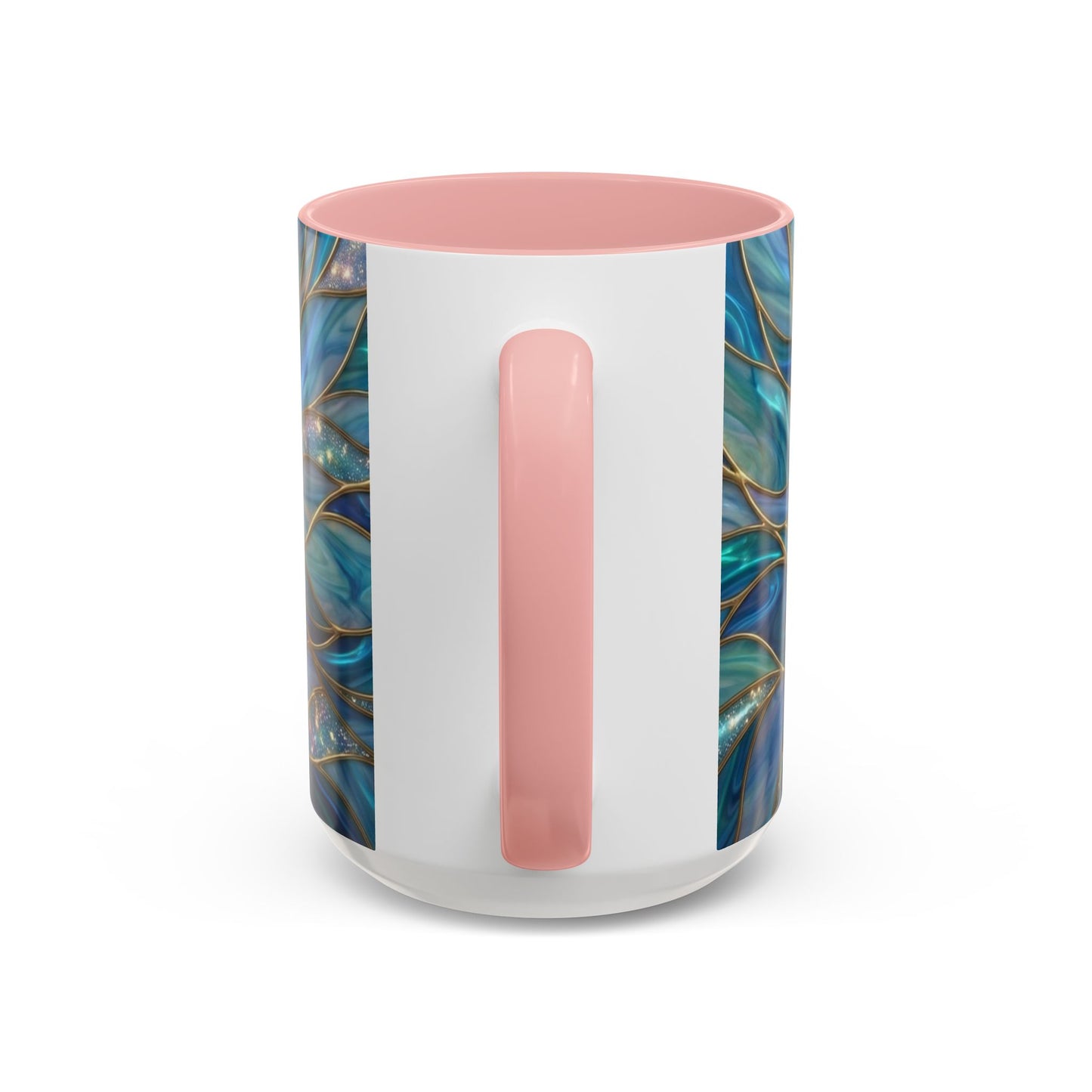 Pink Lotus Flower Mug, Stained Glass Style Coffee Cup, Spiritual Zen Gift For Women, Yoga Lover Tea Mug, Meditation Boho Floral Drinkware