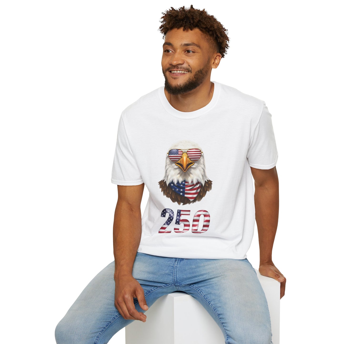 America 250 Eagle Shirt, Patriotic Bald Eagle Tee, USA Flag Sunglasses Shirt, 250th Anniversary Tee, 4th of July Shirt, American Pride Tee