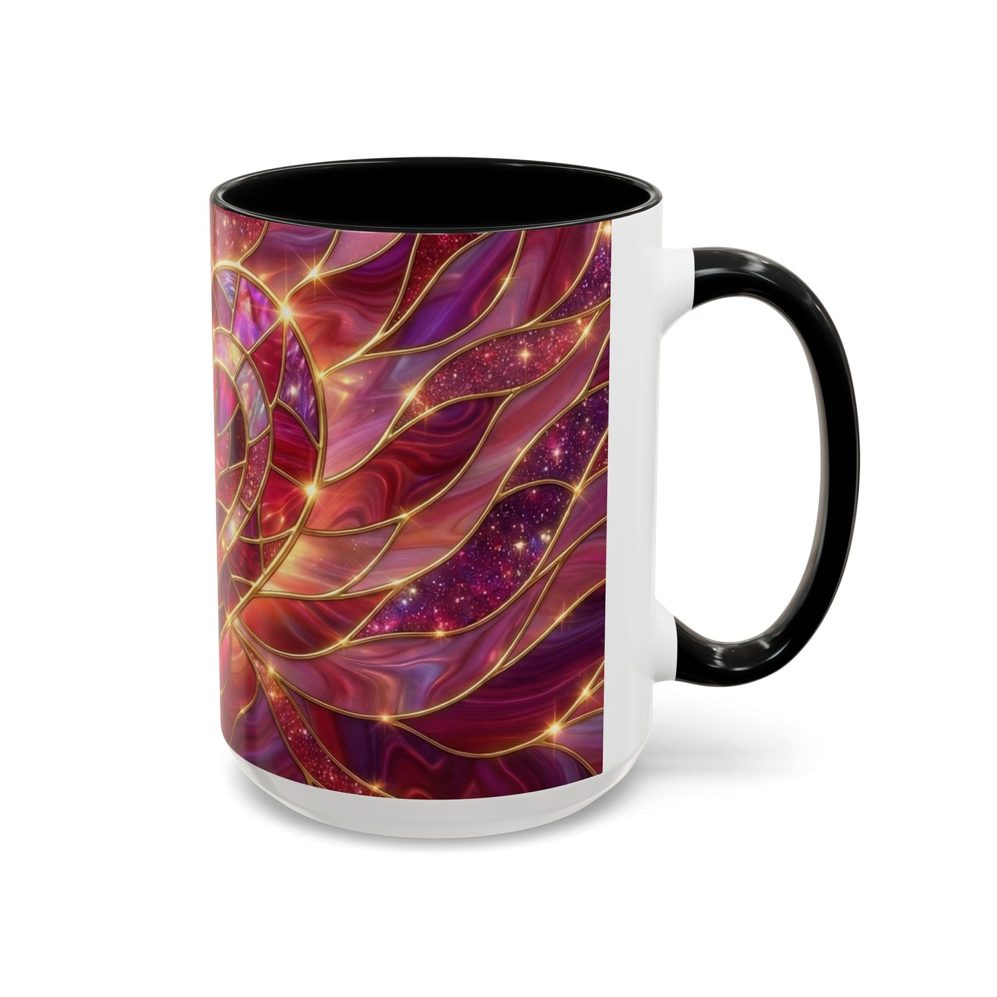 Stained Glass Heart Mug, Valentine Coffee Mug, Romantic Love Mug, Pink Red Ceramic Cup, Gift For Her, Anniversary Gift Mug