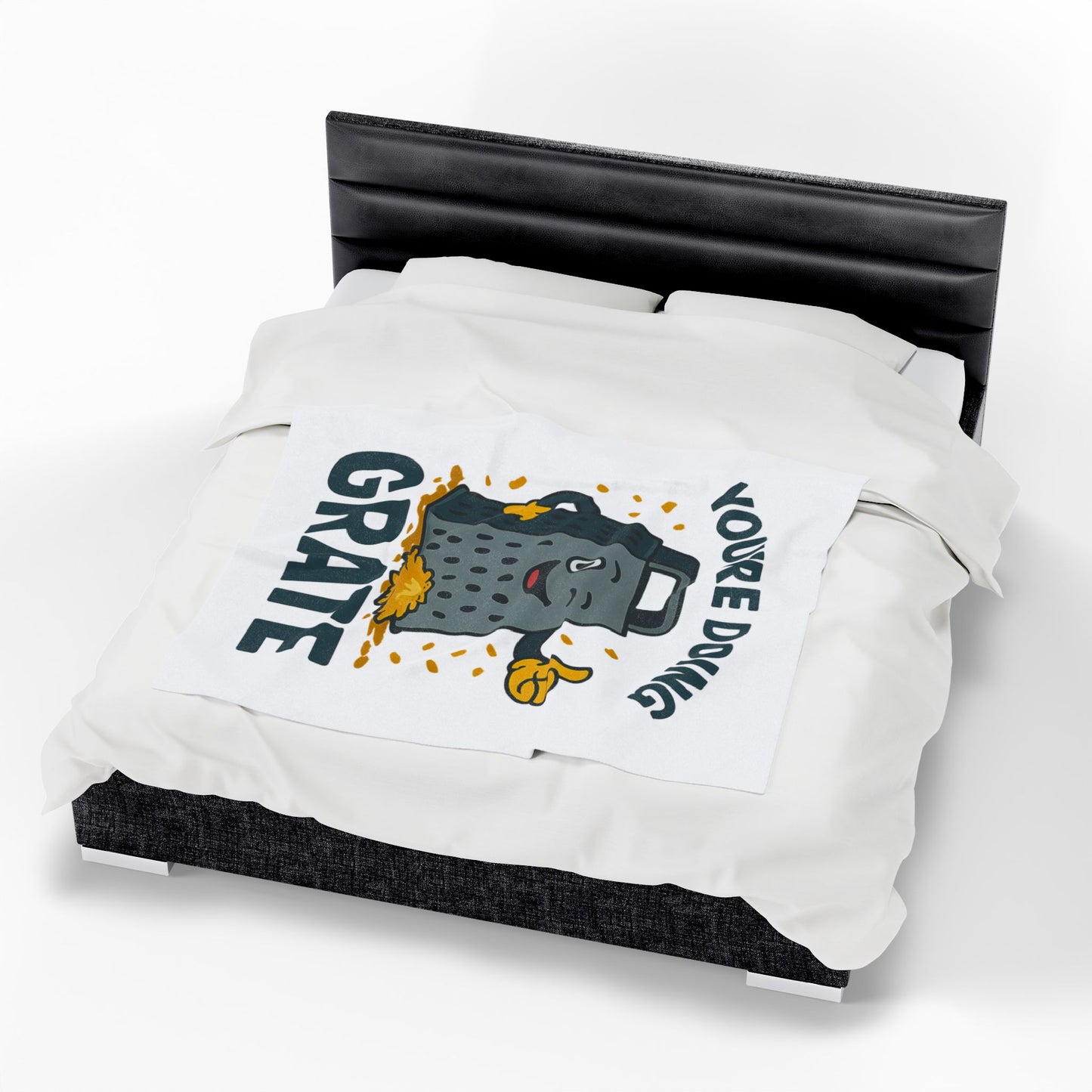 Funny "You're Doing Grate" Blanket – Cute Pun Fleece Throw for Cozy Comfort | Gift for Foodies, Friends & Cheese Lovers