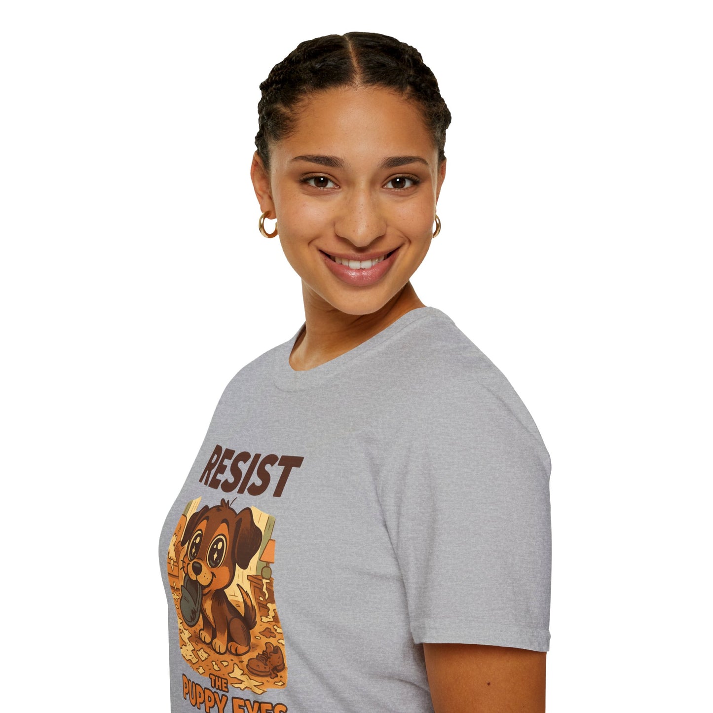 Resist the Puppy Eyes Dog Tee - Cute Puppy Eyes Graphic T-Shirt for Dog Lovers, Funny Pet Gift Shirt, Unisex Animal Lover Tee
