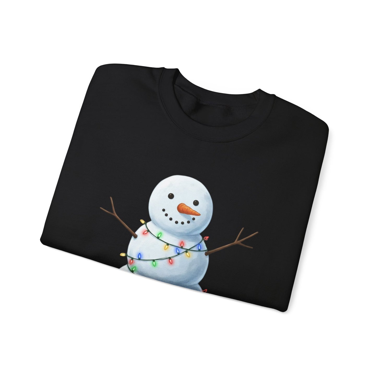 Cute Snowman Christmas Sweatshirt, Holiday Snowman Lights Sweater, Winter Snowman Crewneck, Cozy Christmas Gift, Festive Holiday Shirt