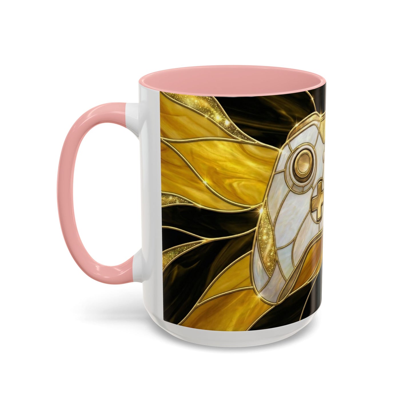Stained Glass Gamer Mug, Gold Controller Coffee Cup, Video Game Gifts for Him, Gamer Boyfriend Gift, Teen Boy Gaming Mug, Desk Decor