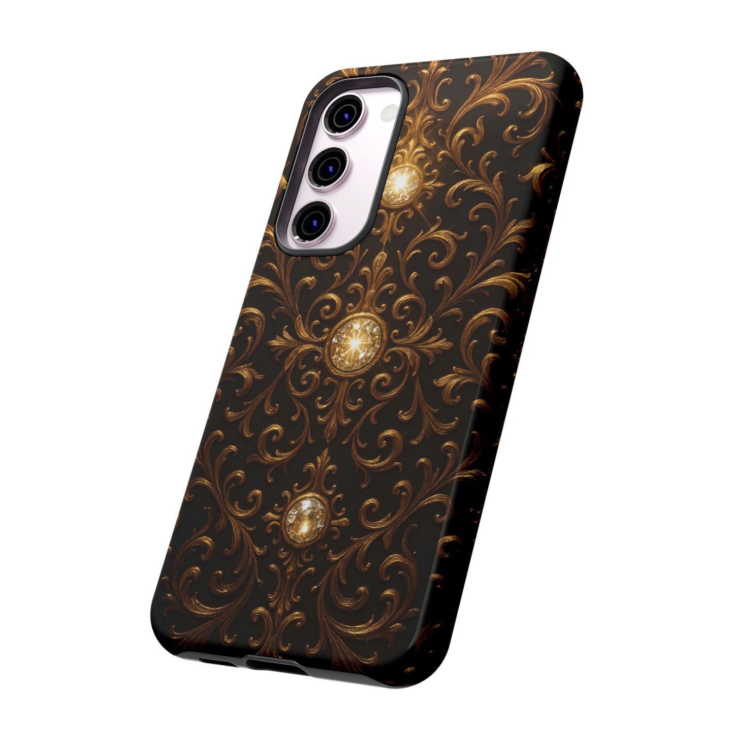 Luxury Baroque Samsung Case – Elegant Gold Ornate Floral Phone Cover for Galaxy