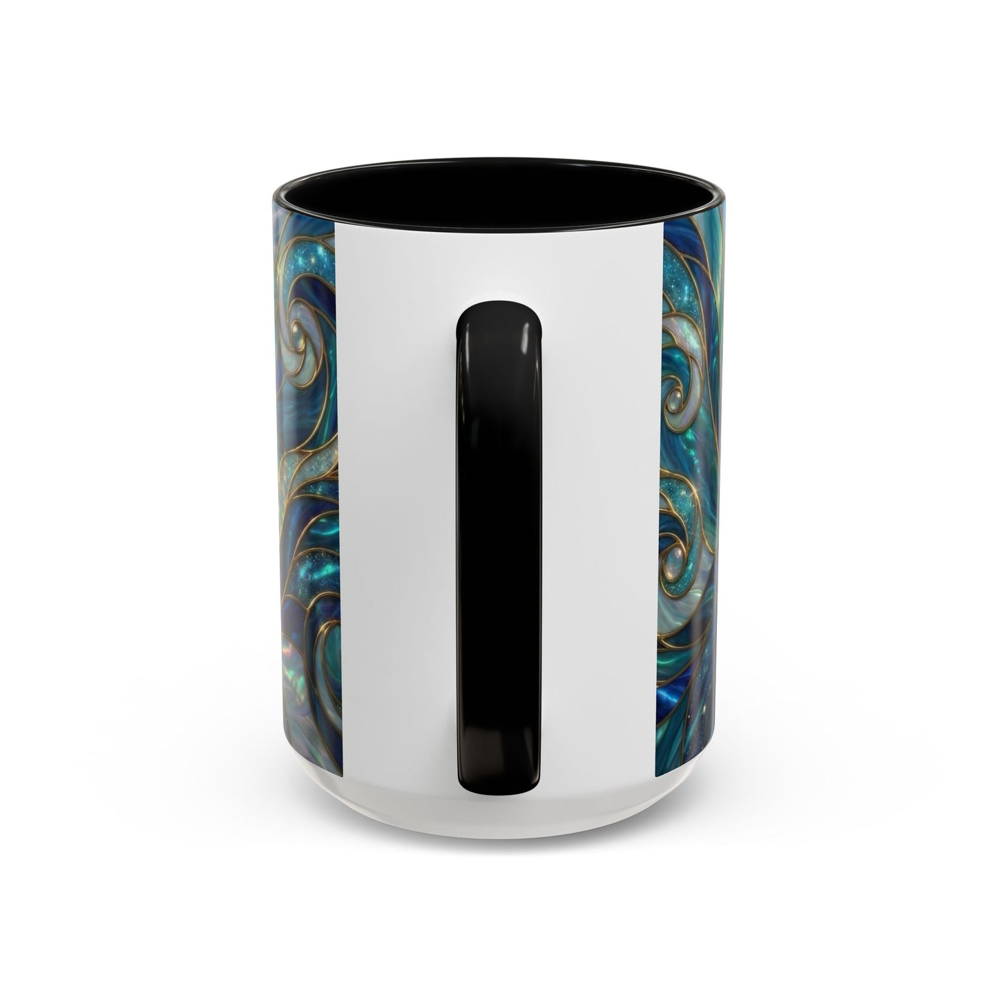 Orca Whale Coffee Mug, Ocean Art Mug, Stained Glass Whale Design, Marine Life Gift, Ceramic Coffee Cup, 11oz 15oz Waves Mug, Coastal Decor