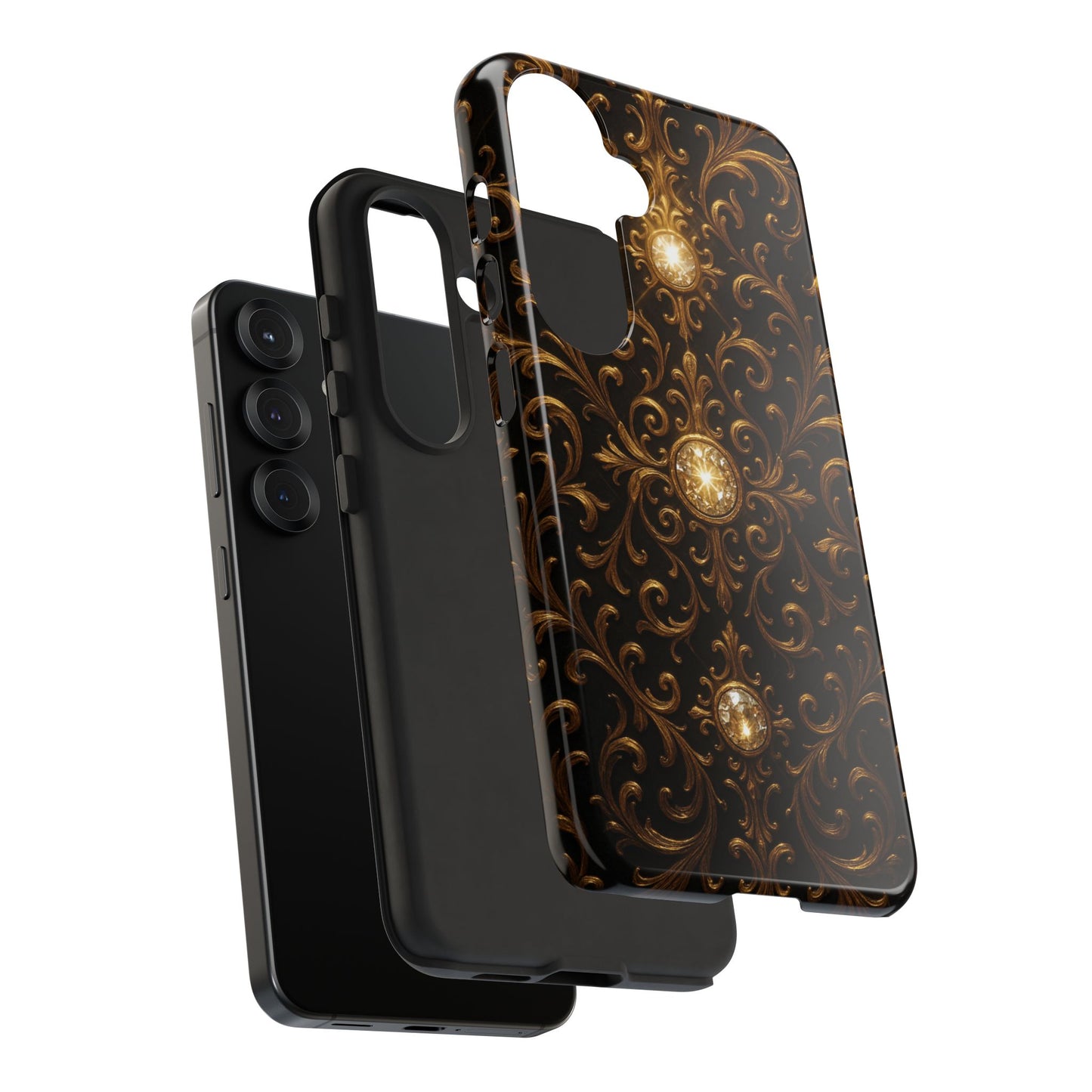 Luxury Baroque Samsung Case – Elegant Gold Ornate Floral Phone Cover for Galaxy